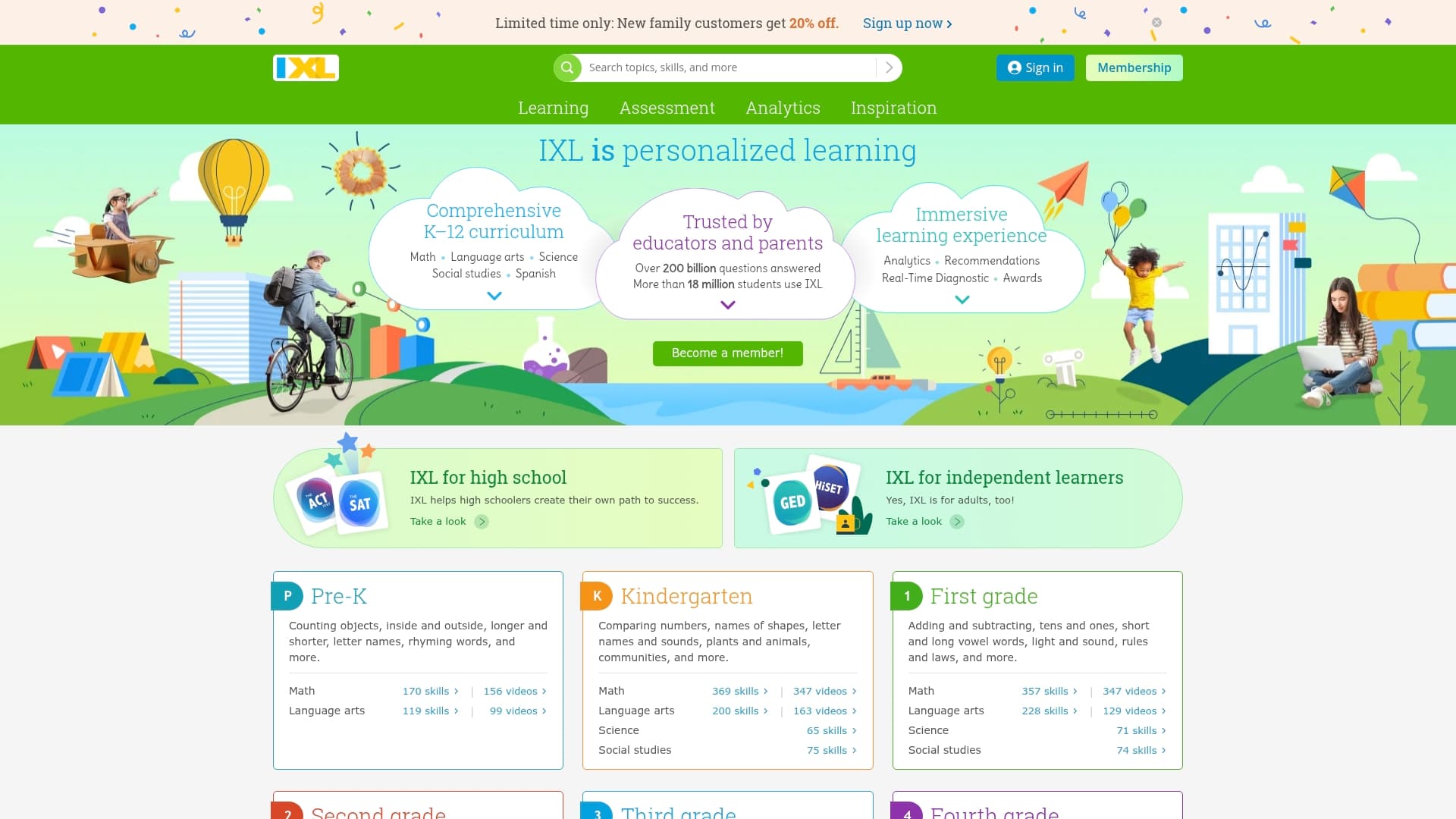 IXL sponsor landing page advertised on Stories Podcast: A Bedtime Show for Kids of All Ages