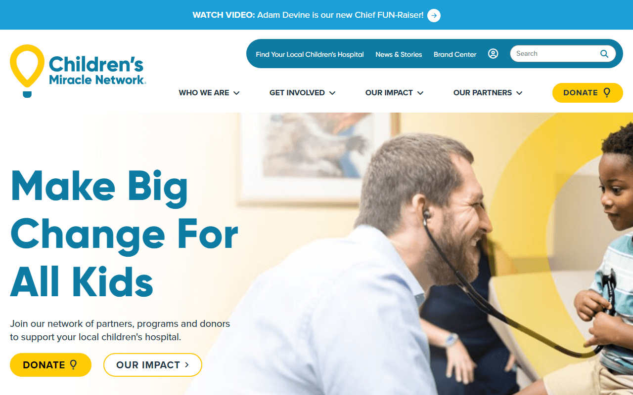 Children's Miracle Network sponsor landing page advertised on The Lazy Genius Podcast