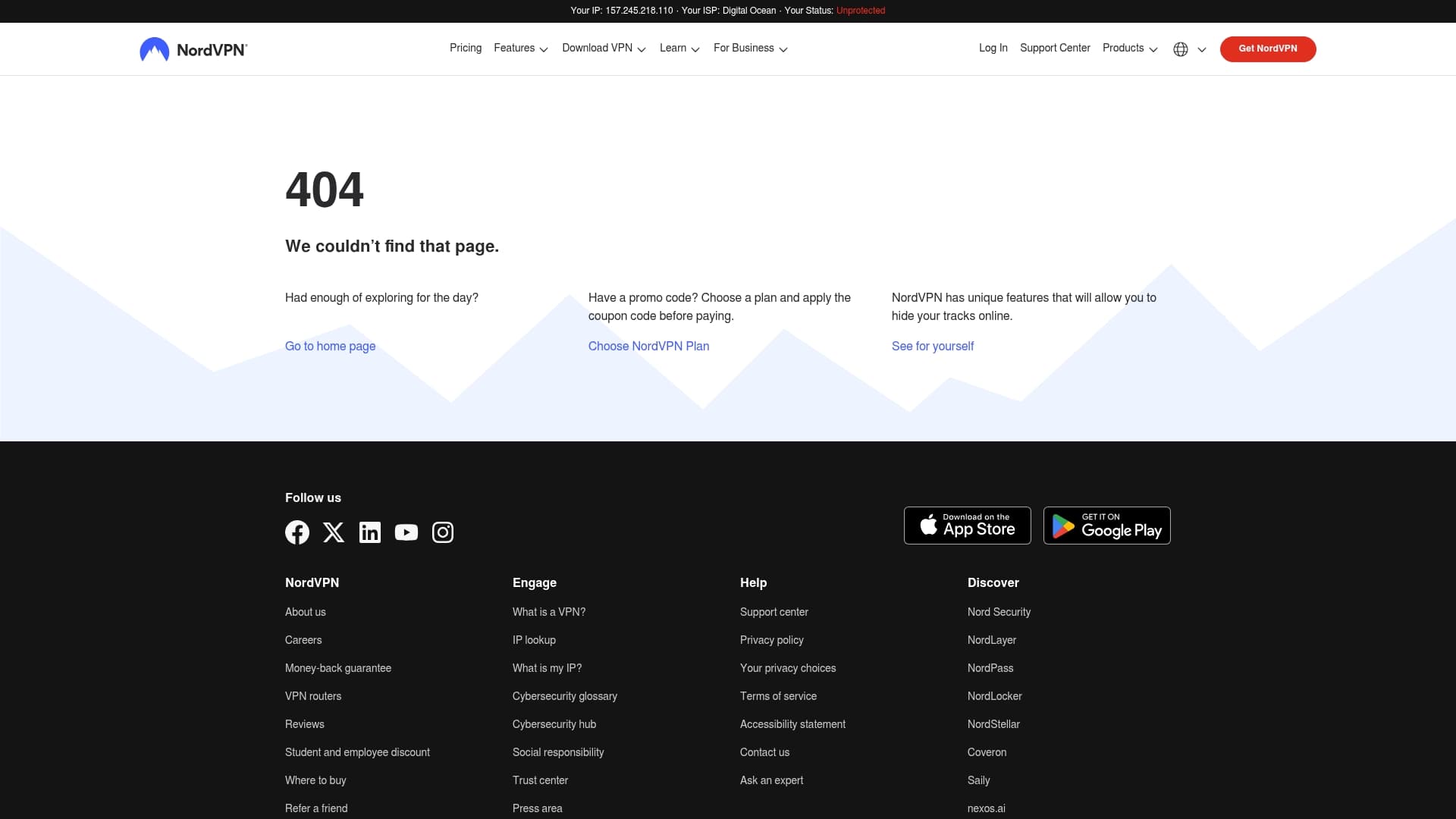 NordVPN sponsor landing page advertised on SEN Breakfast
