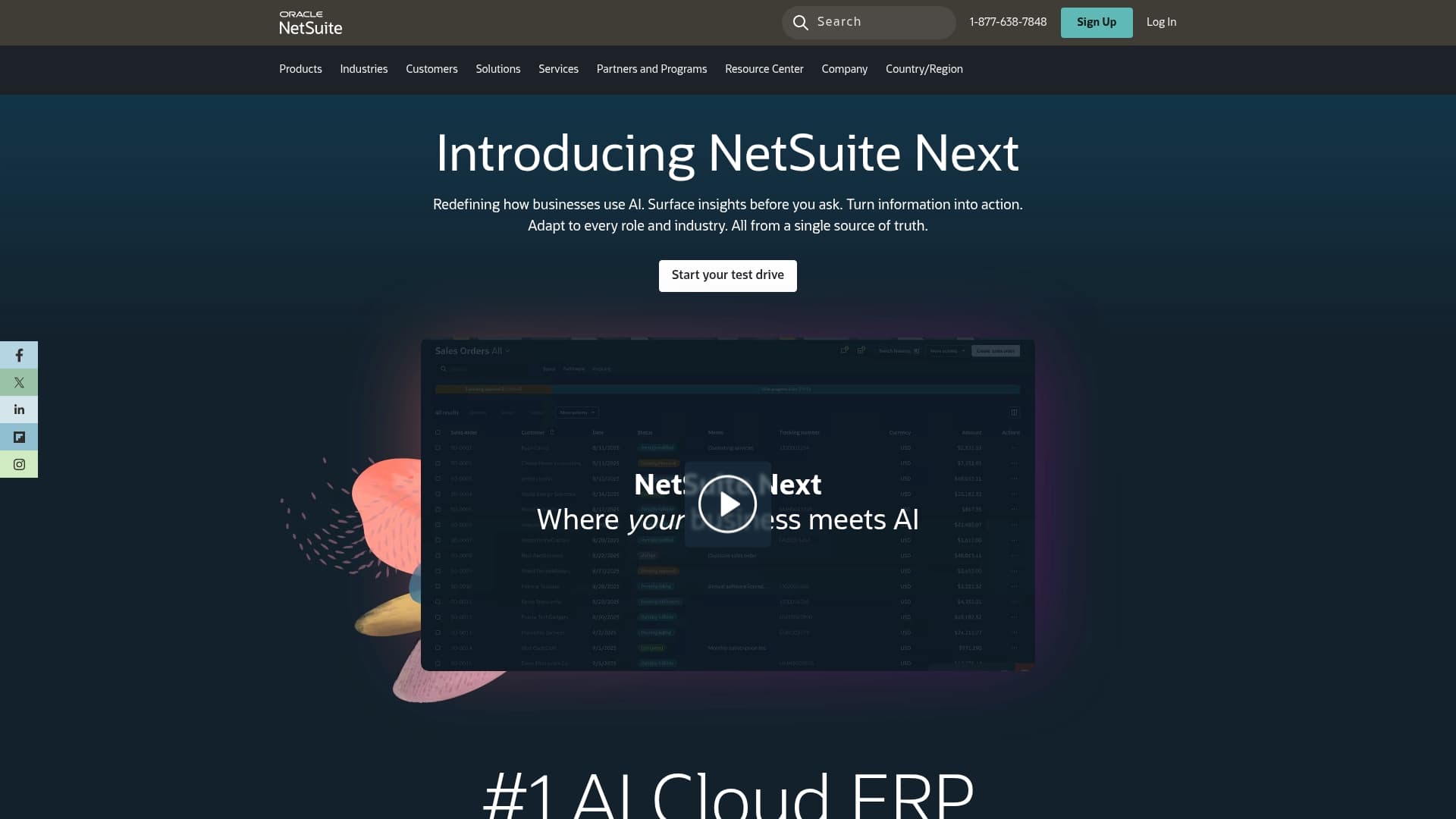NetSuite sponsor landing page advertised on Life Kit