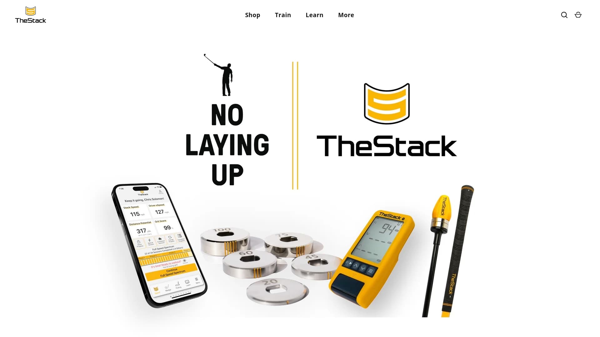 The Stack sponsor landing page advertised on No Laying Up - Golf Podcast