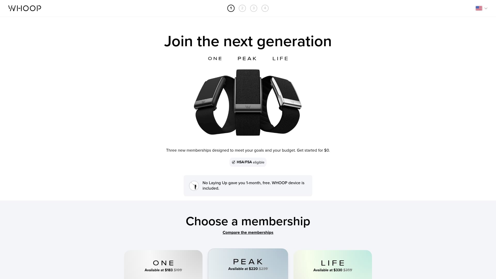 WHOOP sponsor landing page advertised on No Laying Up - Golf Podcast