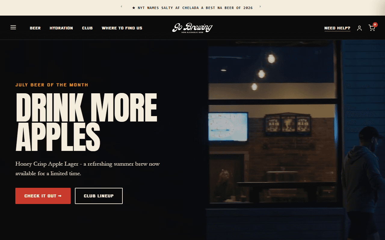 Go Brewing sponsor landing page advertised on The Rich Roll Podcast