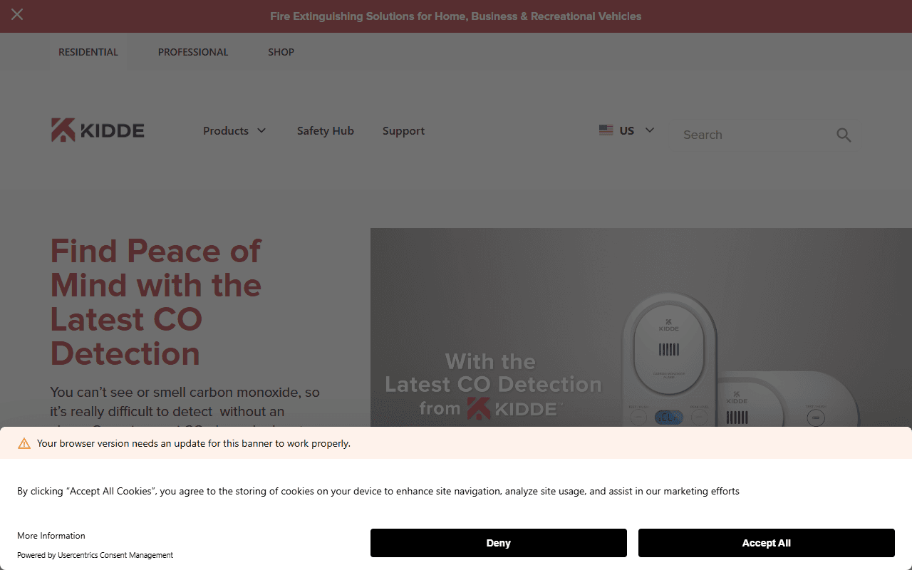 Kidde (Kida Smart Smoke Alarm) sponsor landing page advertised on Straight Talk with Mark Bouris