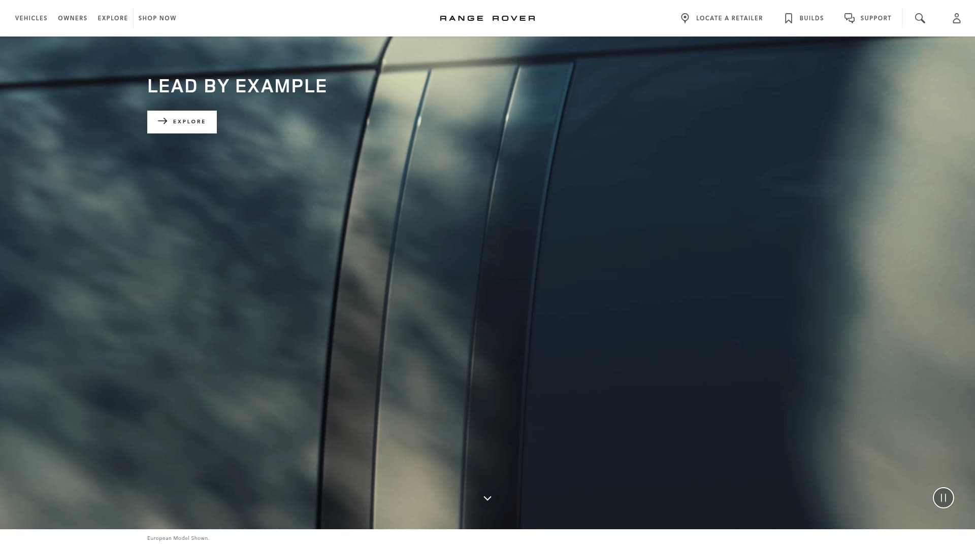 Range Rover Sport sponsor landing page advertised on Crime World