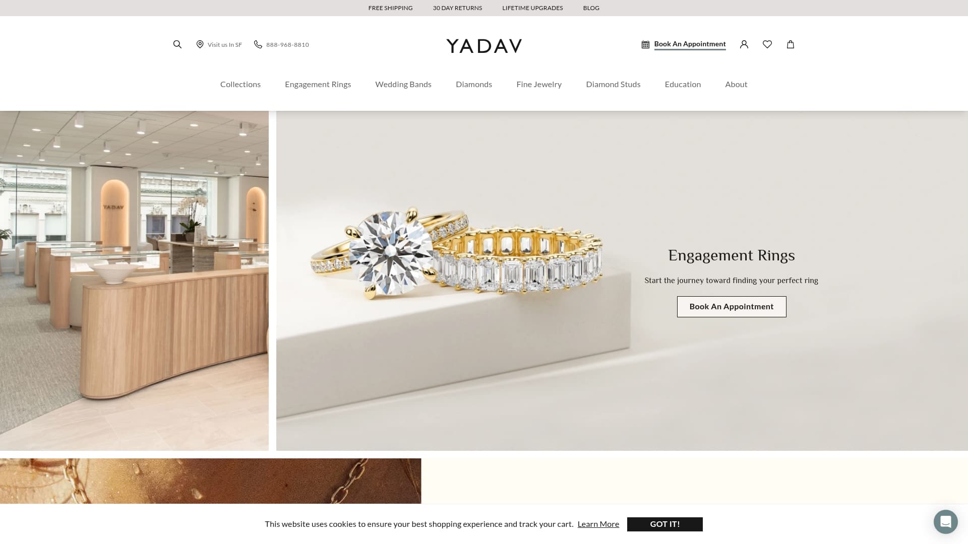 Yadav Jewelry sponsor landing page advertised on No Such Thing As A Fish
