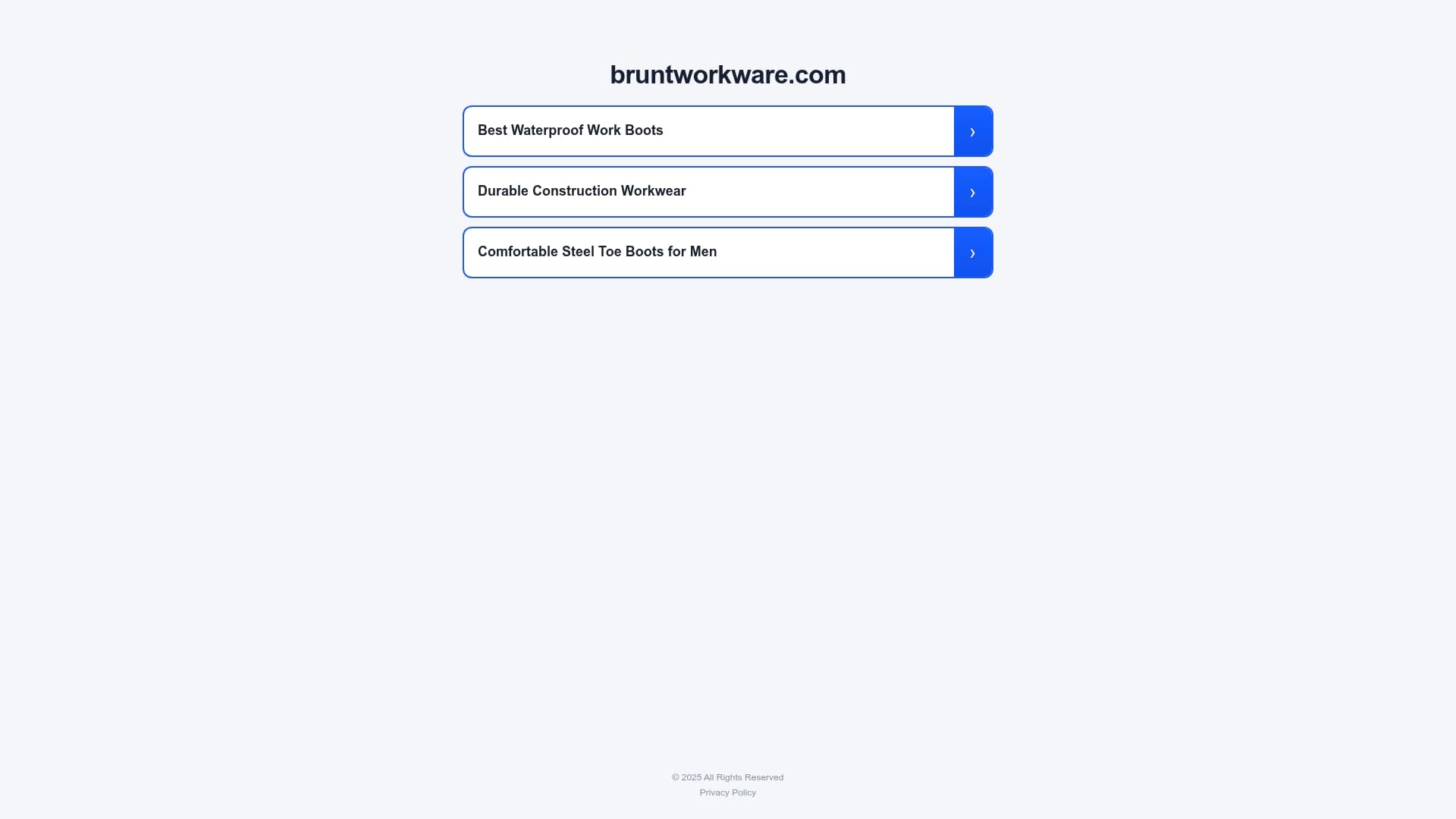 Brunt Workwear sponsor landing page advertised on The President's Daily Brief