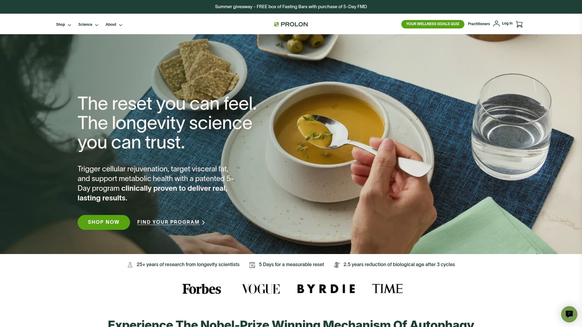 Prolon sponsor landing page advertised on IHIP News