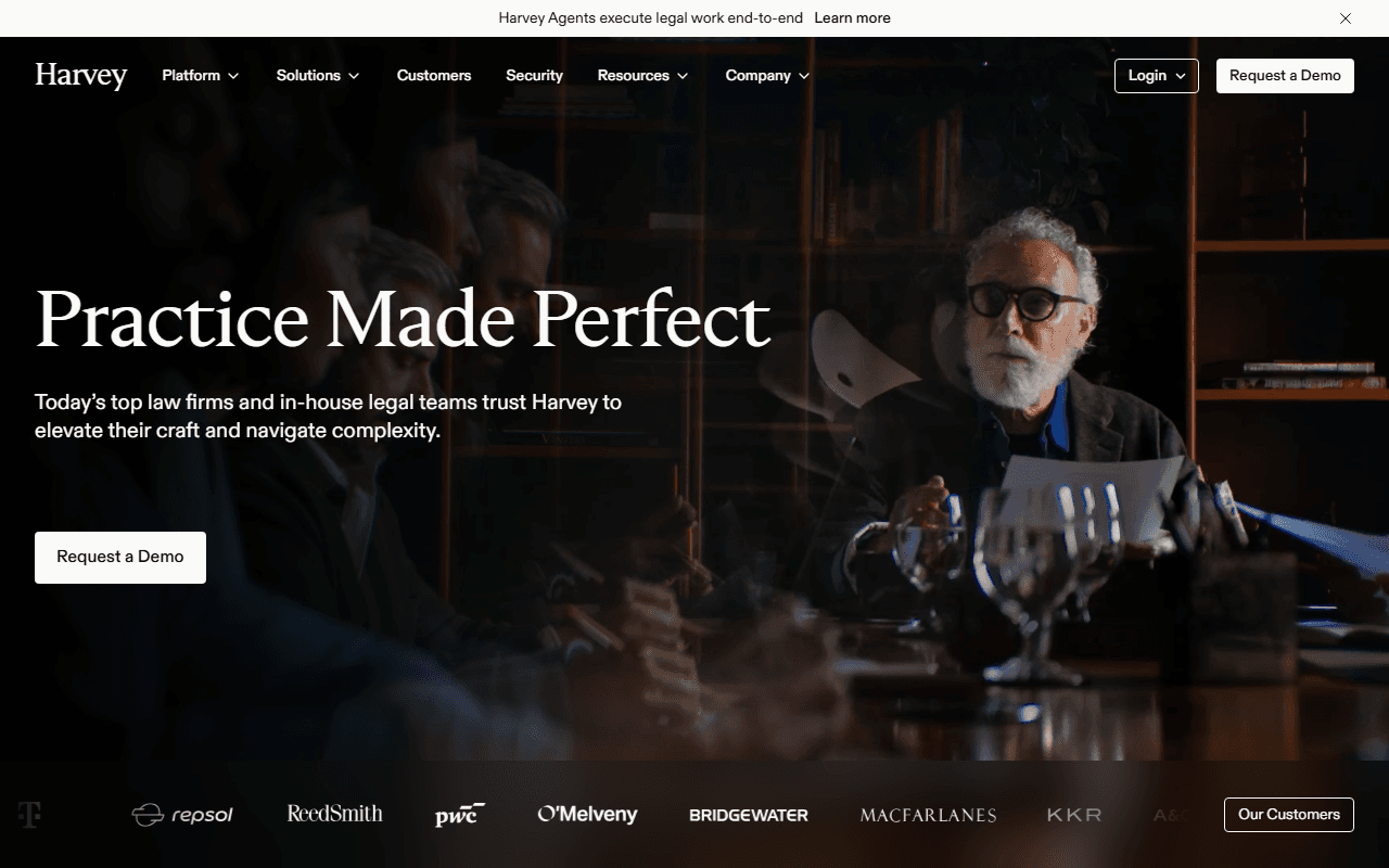 Harvey sponsor landing page advertised on The Journal.