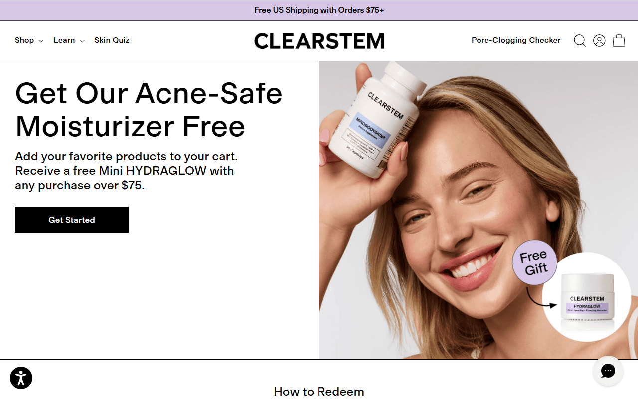 ClearStem sponsor landing page advertised on The Viall Files