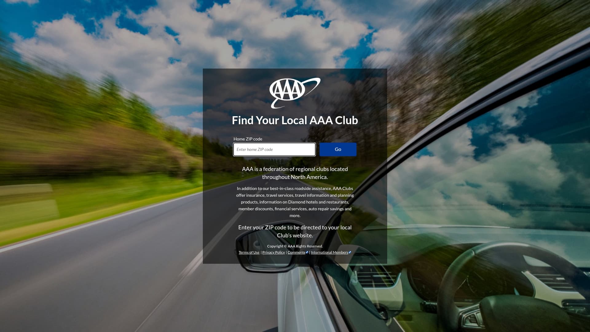 AAA sponsor landing page advertised on The Current