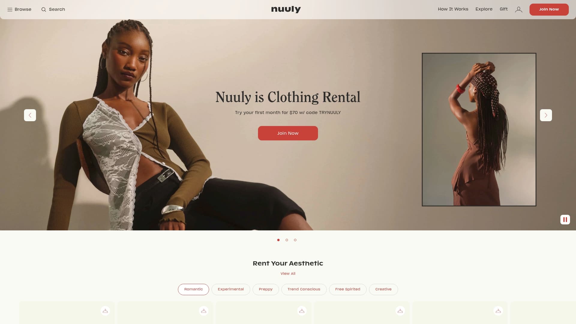 Nuuly sponsor landing page advertised on Two Judgey Girls