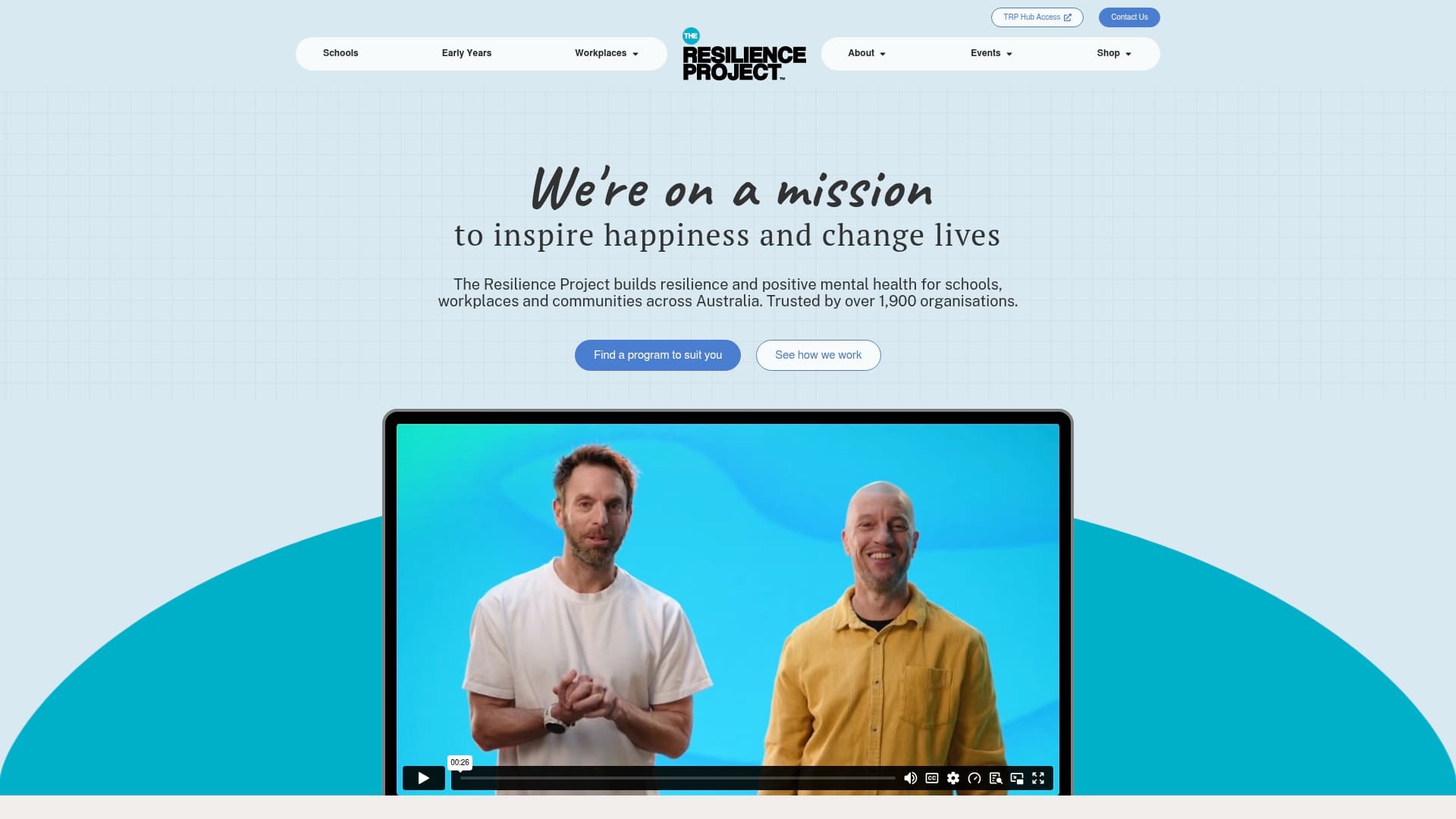 The Resilience Project sponsor landing page advertised on The Imperfects