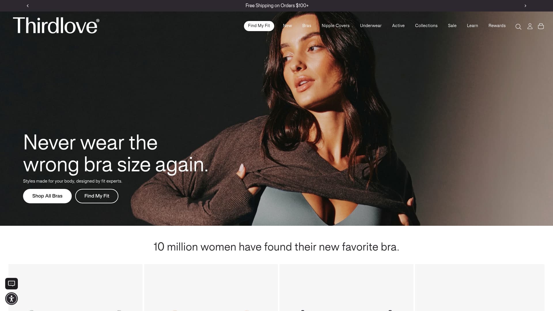 3rd Love sponsor landing page advertised on History Daily