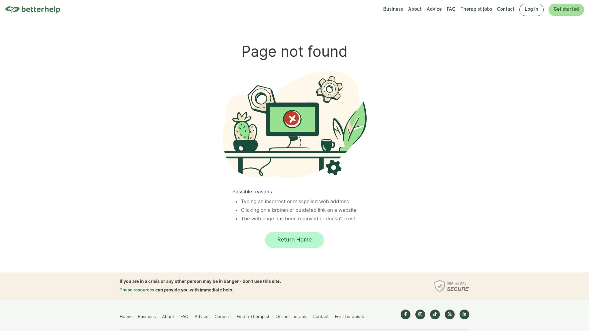 BetterHelp sponsor landing page advertised on The NPR Politics Podcast