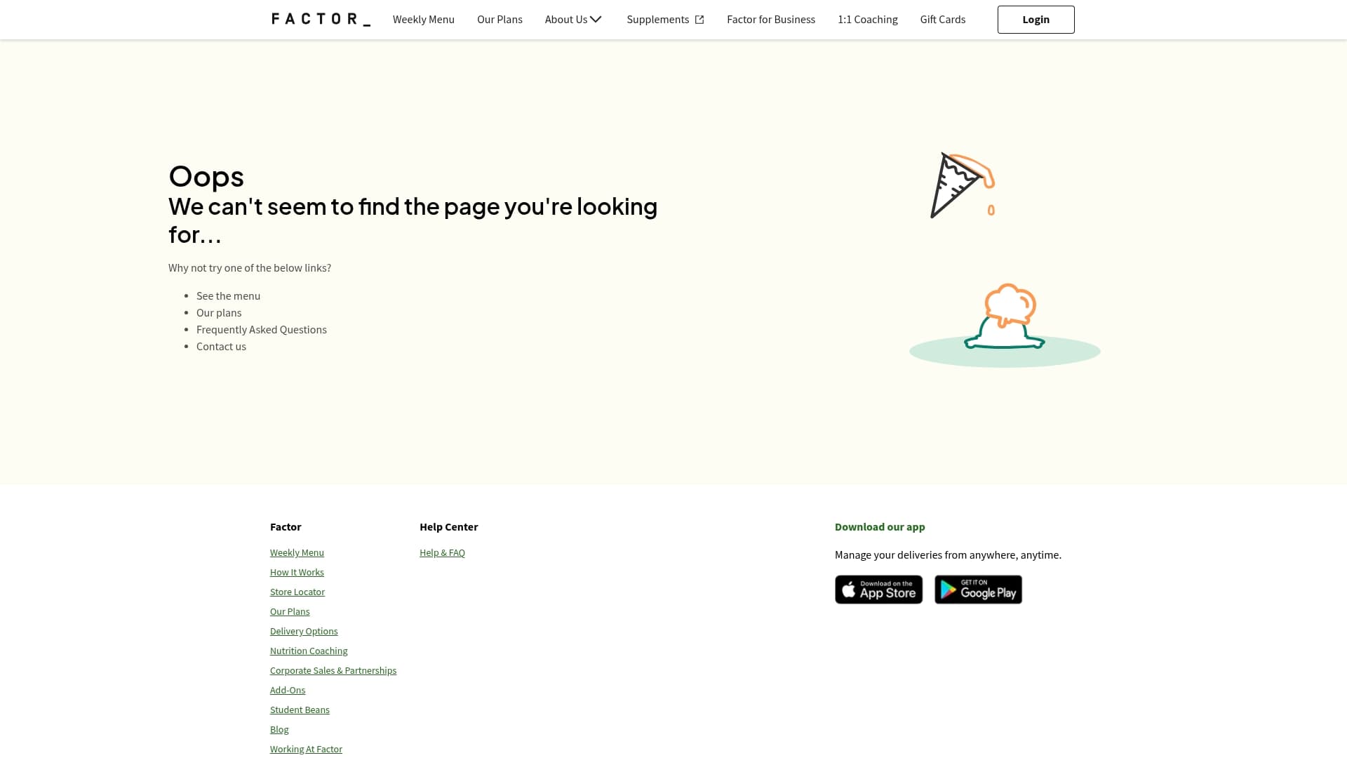 Factor sponsor landing page advertised on Stavvy's World