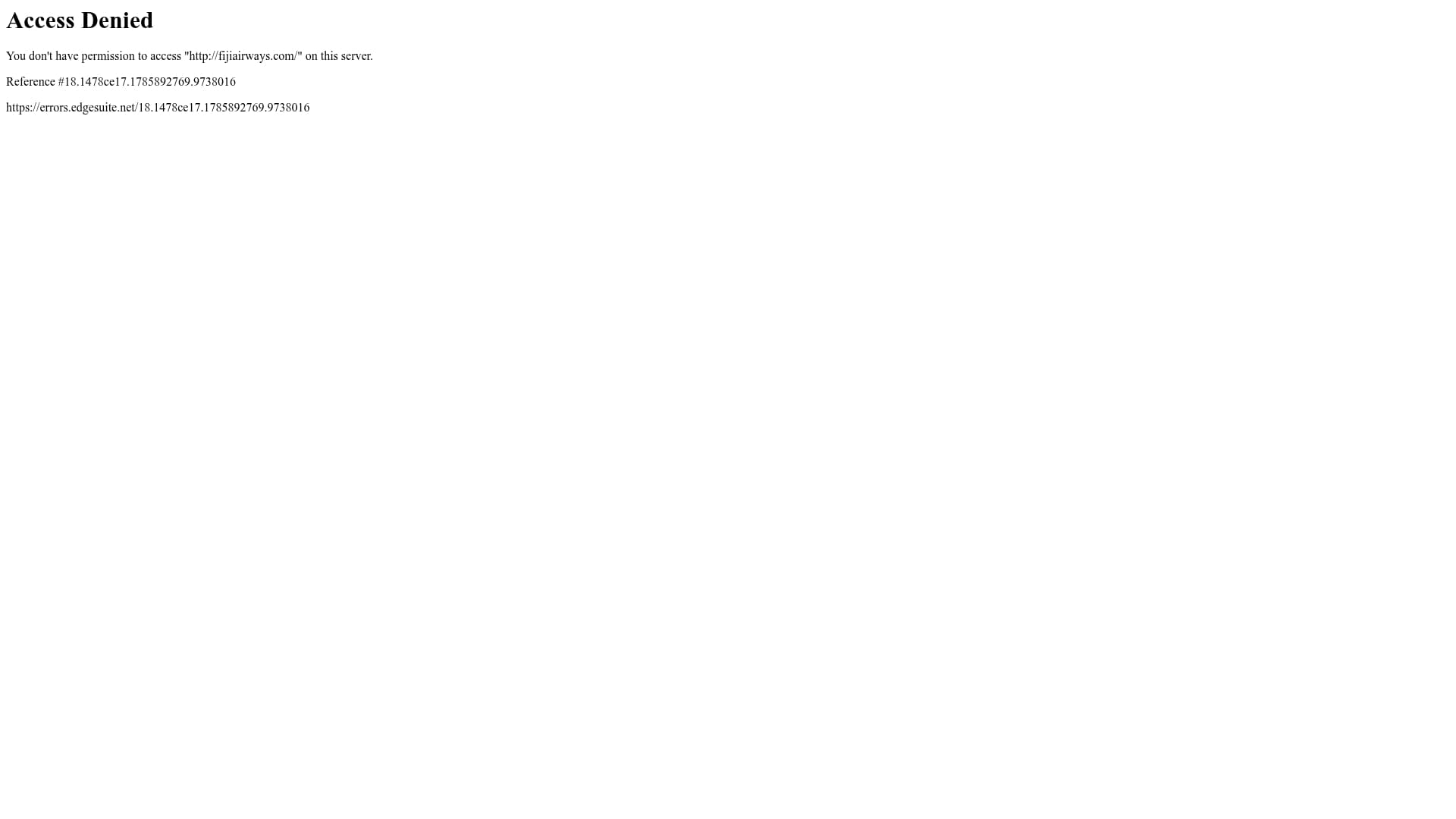 Fiji Airways sponsor landing page advertised on RedHanded