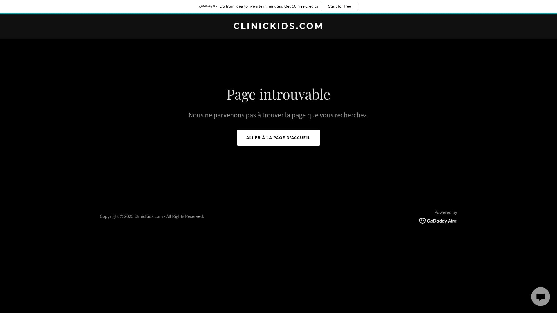 Clinic Kids sponsor landing page advertised on House of R