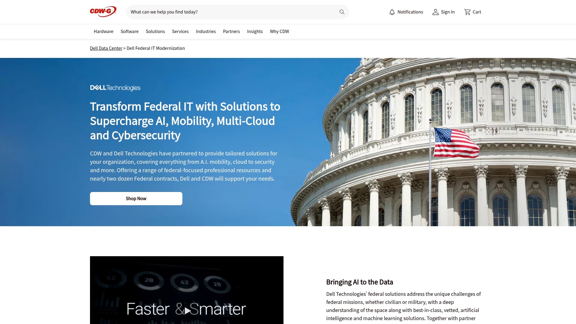 CDW Government sponsor landing page advertised on this is money