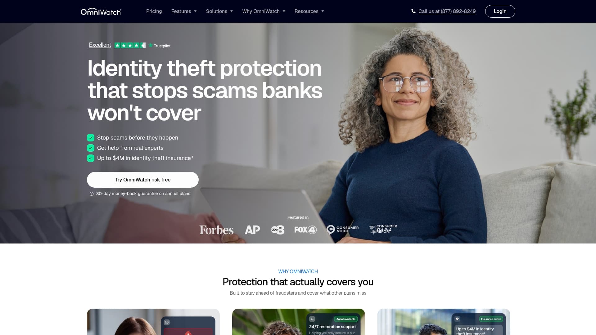 OmniWatch sponsor landing page advertised on UK True Crime Podcast
