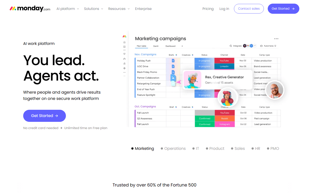 monday.com sponsor landing page advertised on Dateline NBC