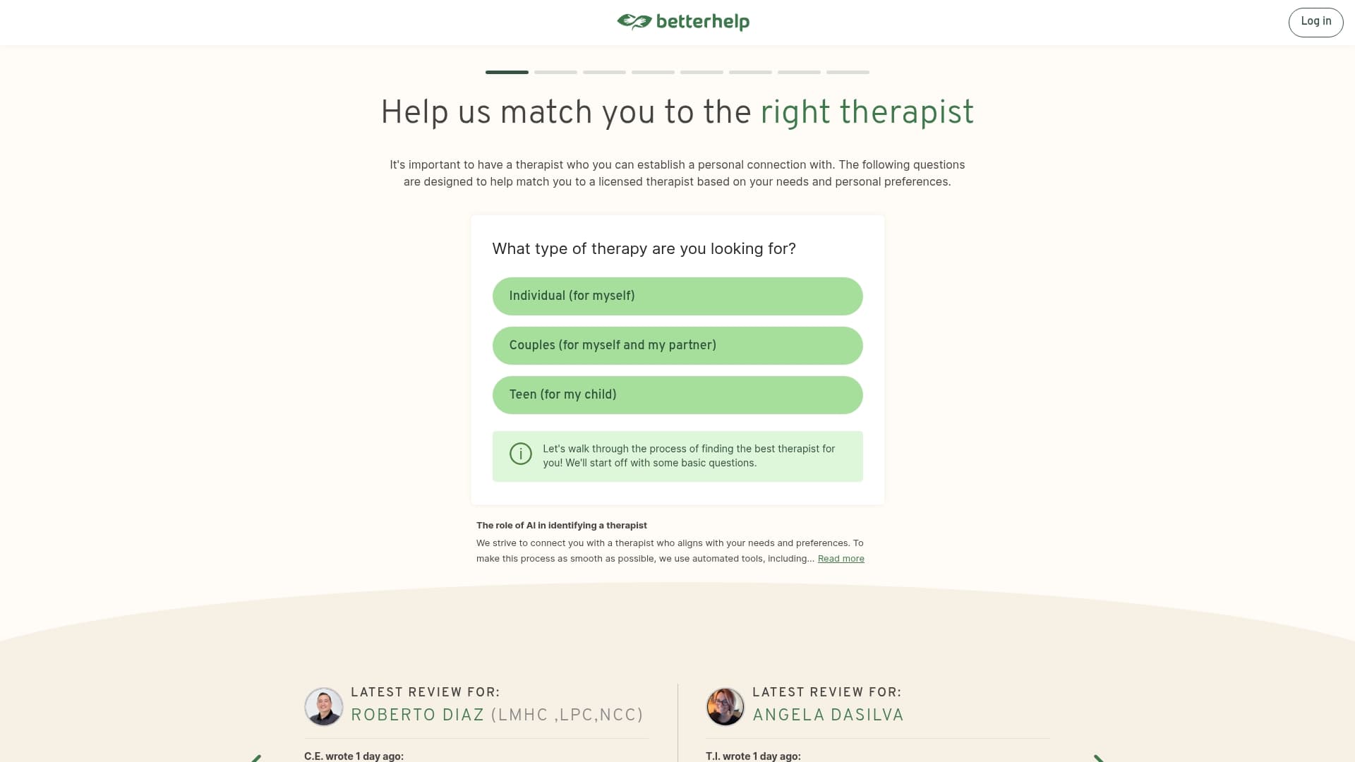 BetterHelp sponsor landing page advertised on MrBallen Podcast: Strange, Dark & Mysterious Stories