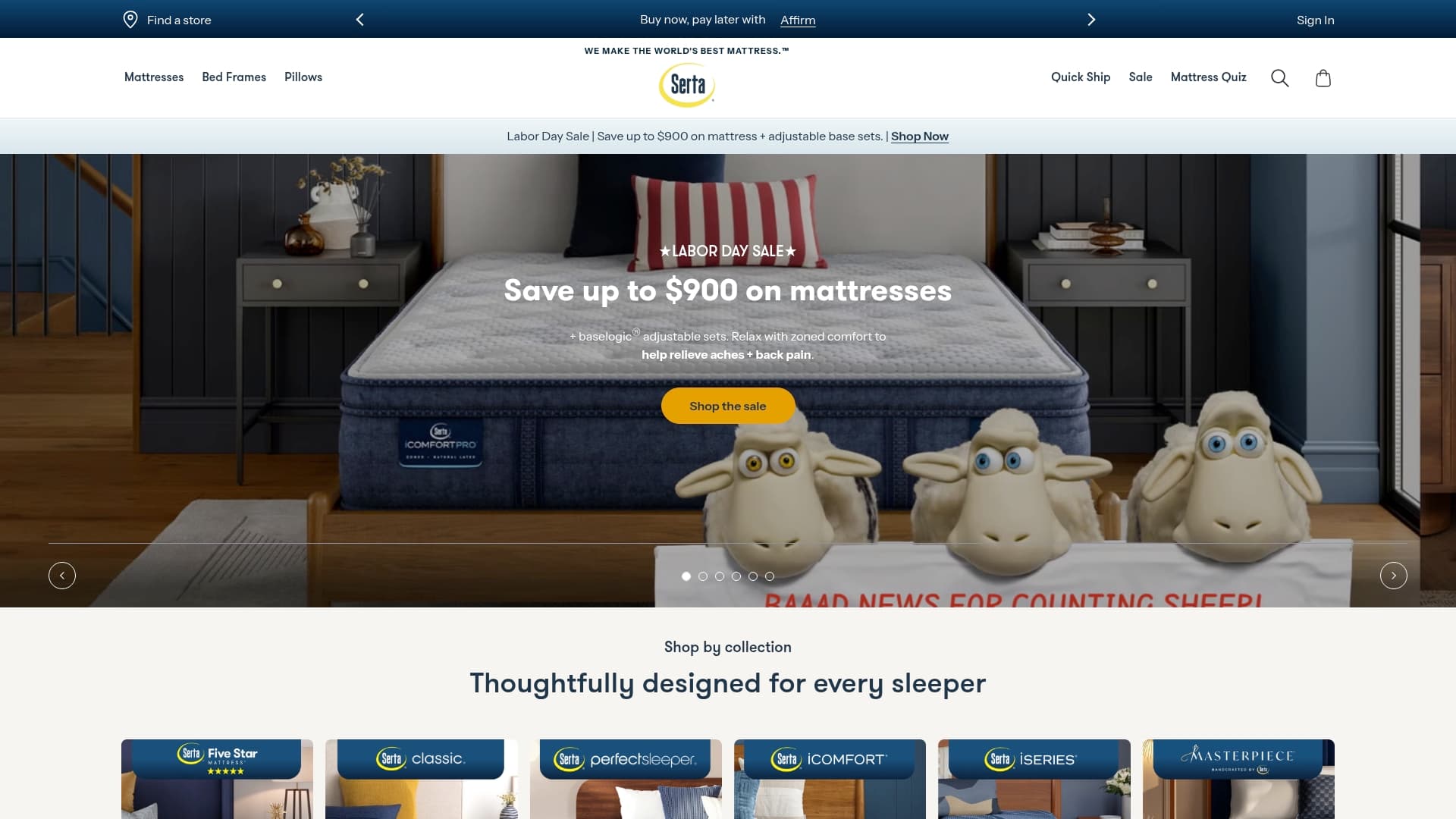 Serta sponsor landing page advertised on The Last Word with Lawrence O’Donnell