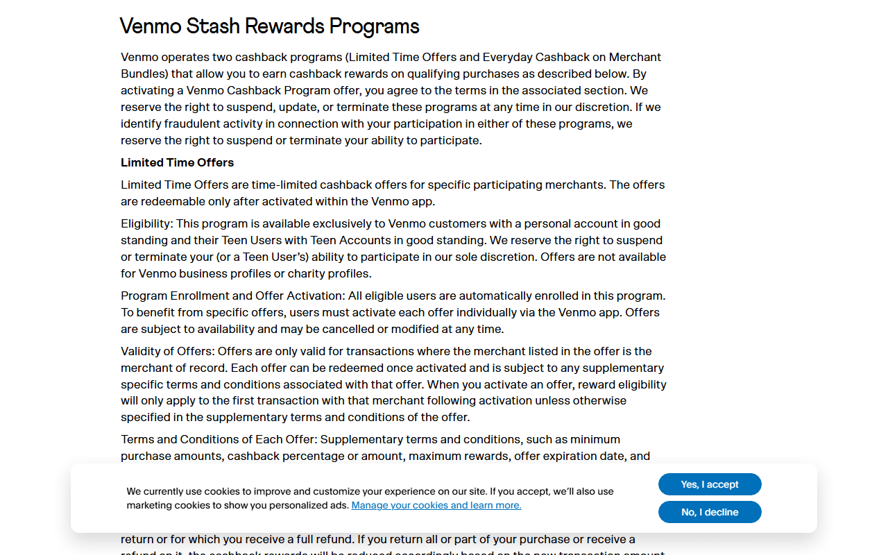 Venmo sponsor landing page advertised on The New Abnormal