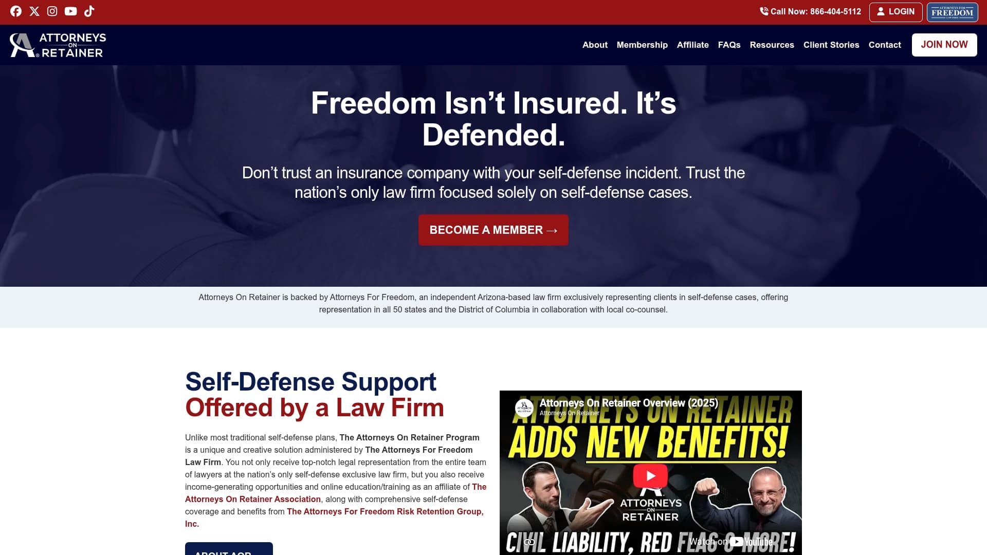 Attorneys on Retainer sponsor landing page advertised on Show Archives – Armed American Radio |