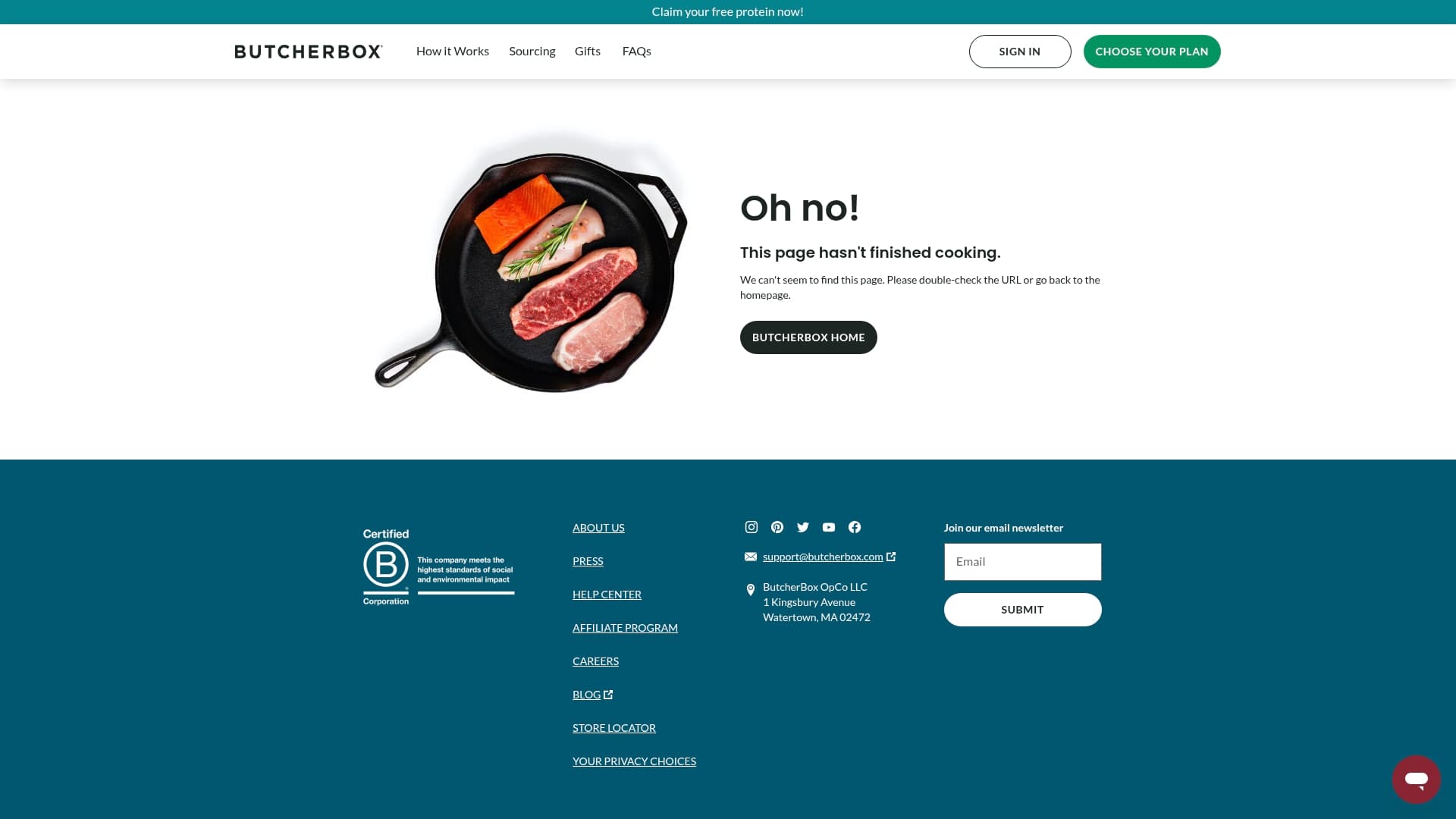 ButcherBox sponsor landing page advertised on Two Judgey Girls