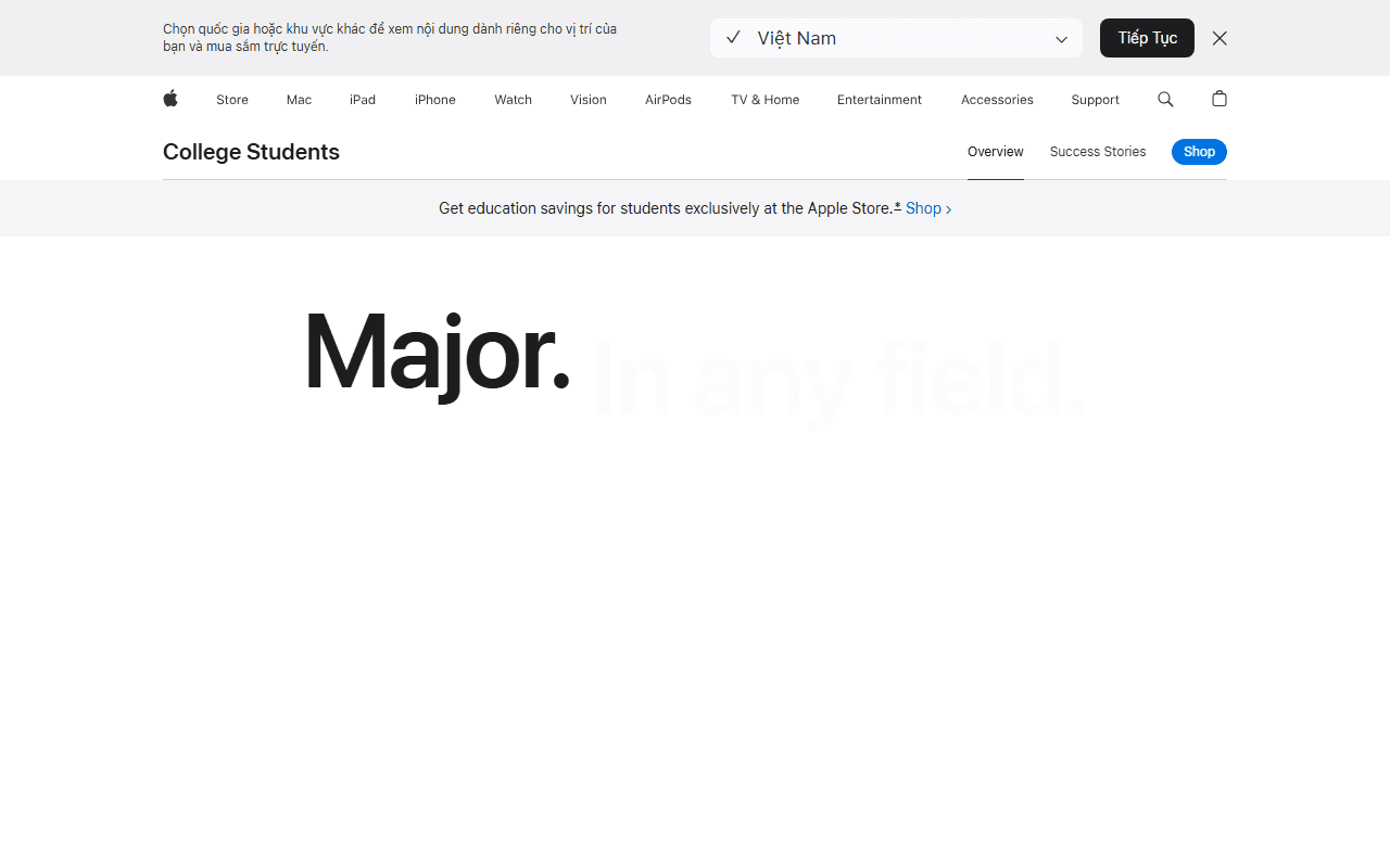 Apple sponsor landing page advertised on All Ears English Podcast
