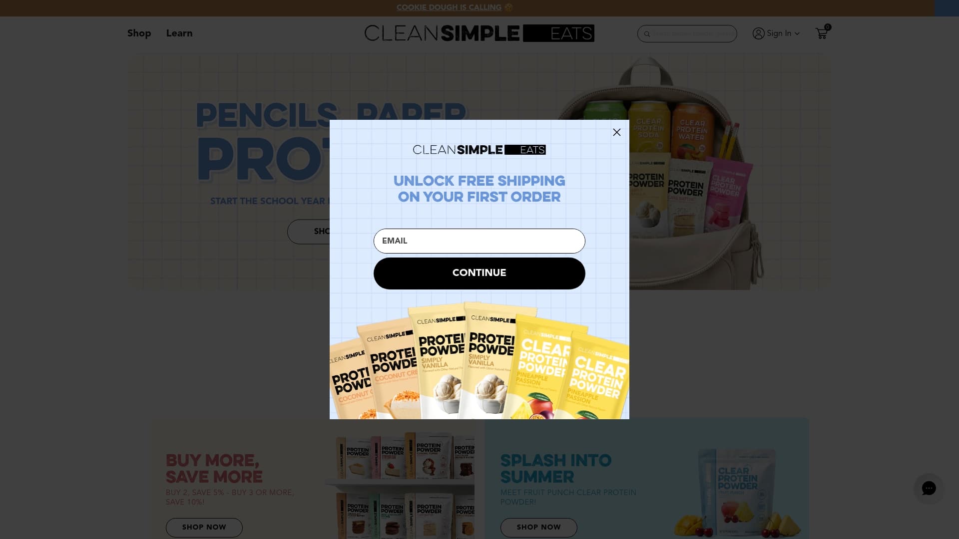 Clean Simple Eats sponsor landing page advertised on LadyGang