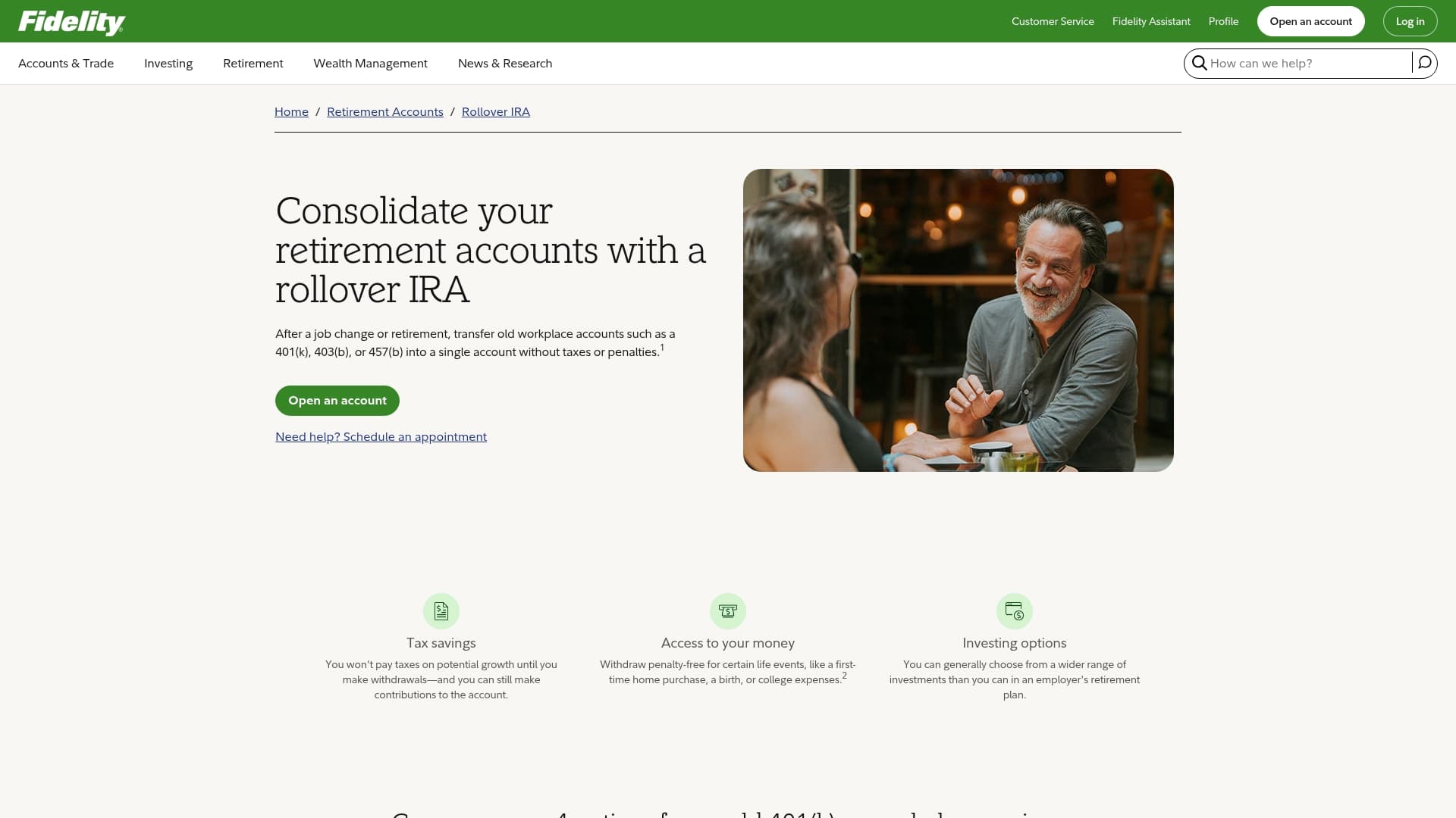 Fidelity sponsor landing page advertised on Club Shay Shay