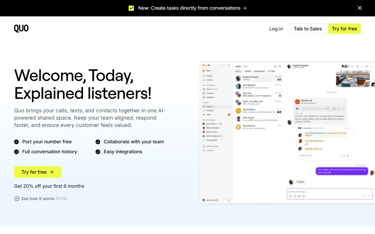 Quo sponsor landing page advertised on Today, Explained