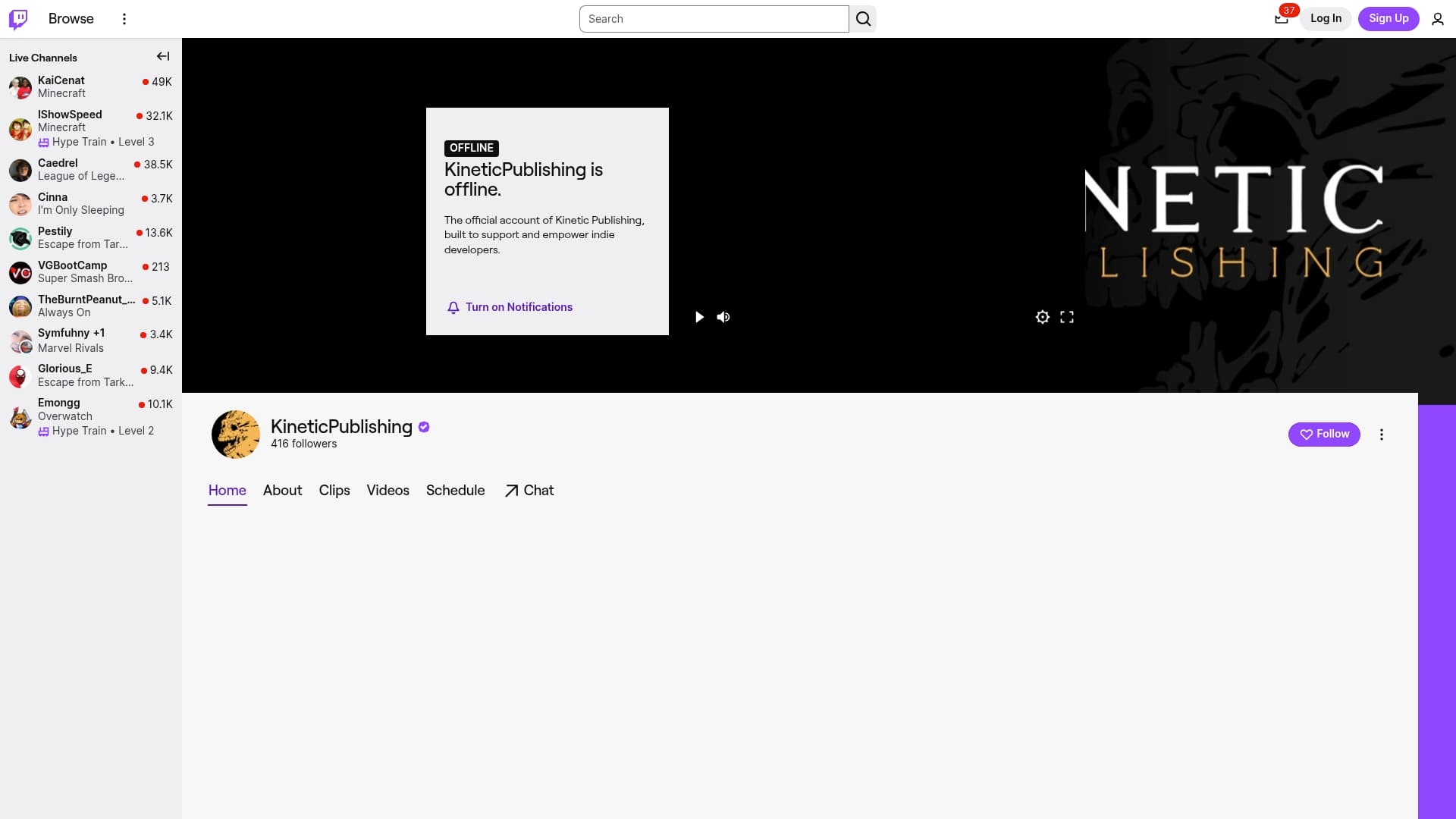 Kinetic Publishing sponsor landing page advertised on Kinda Funny Games Daily: Video Games News Podcast
