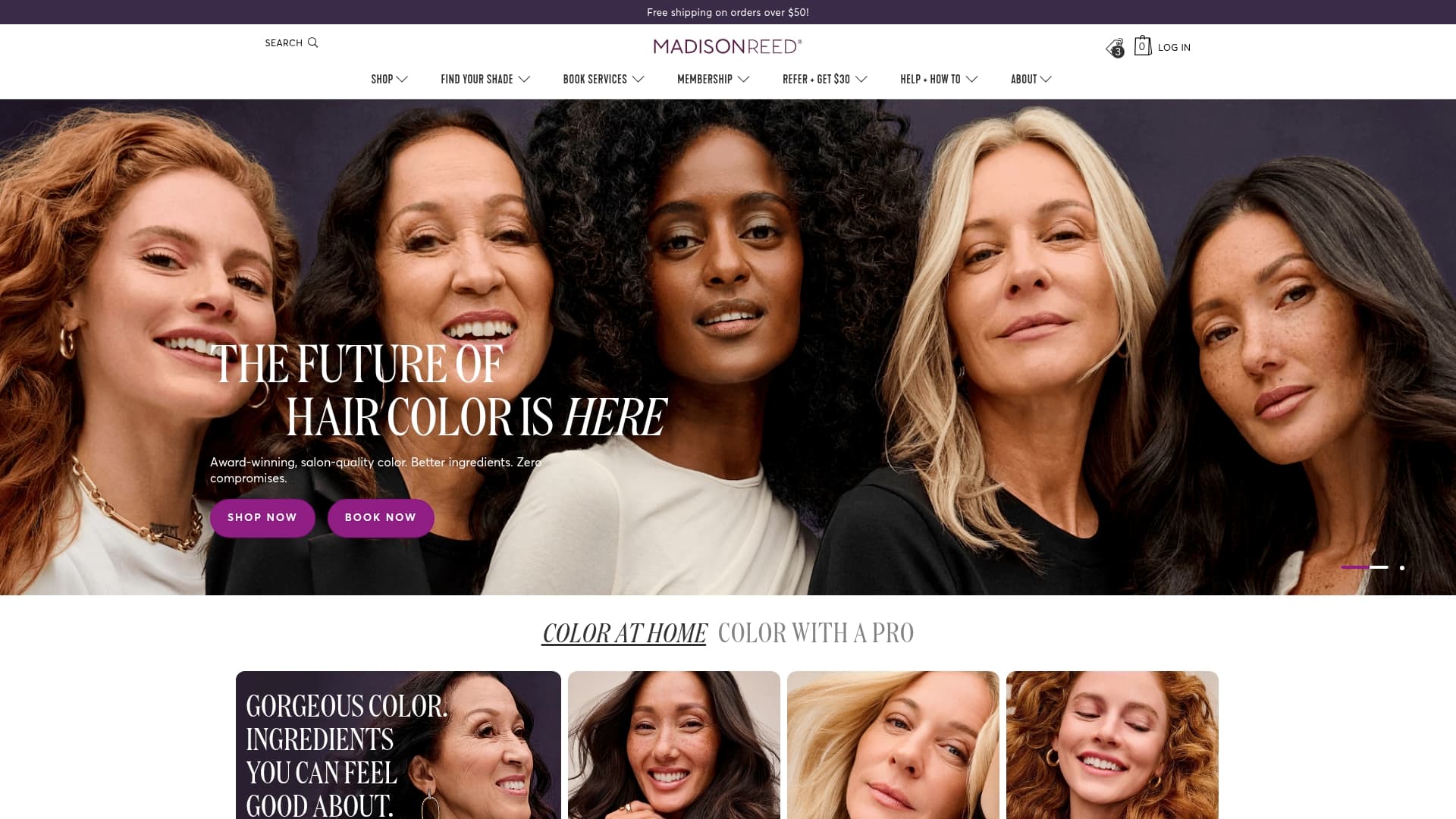 Madison Reed sponsor landing page advertised on The News Agents