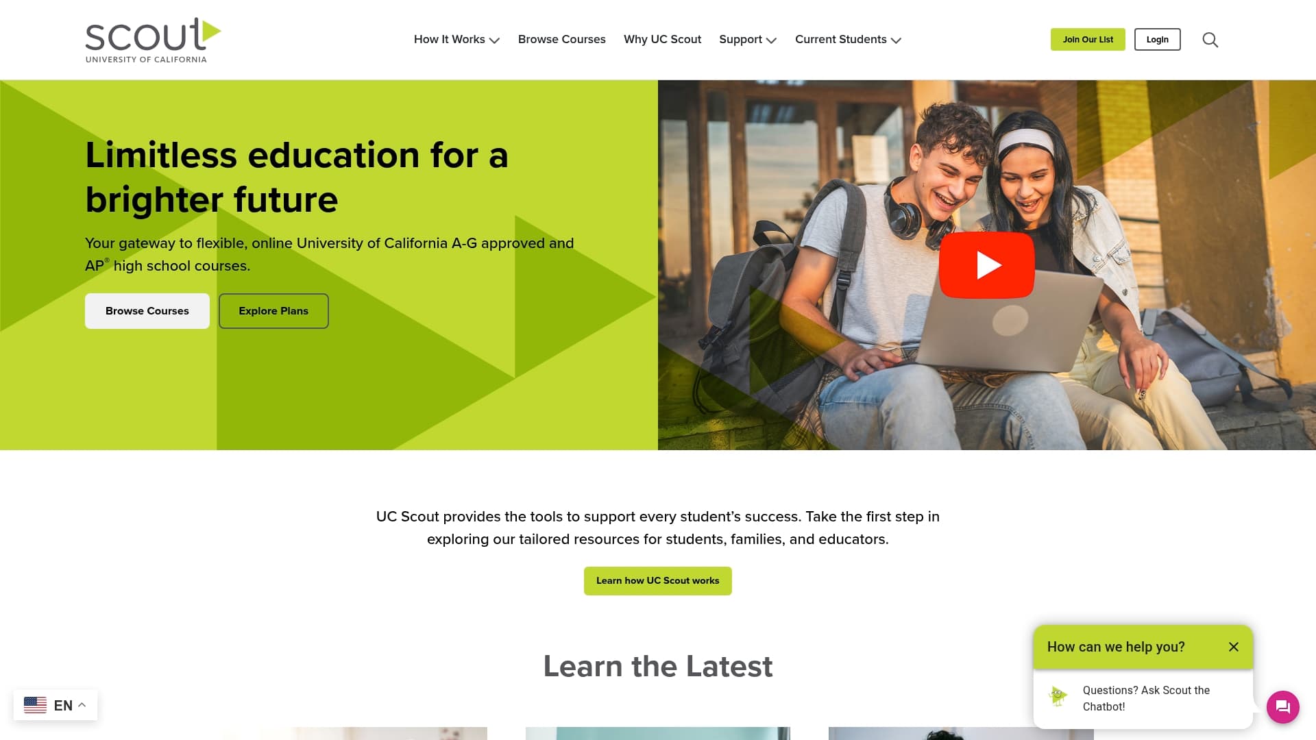 UC Scout sponsor landing page advertised on The High Performance Podcast
