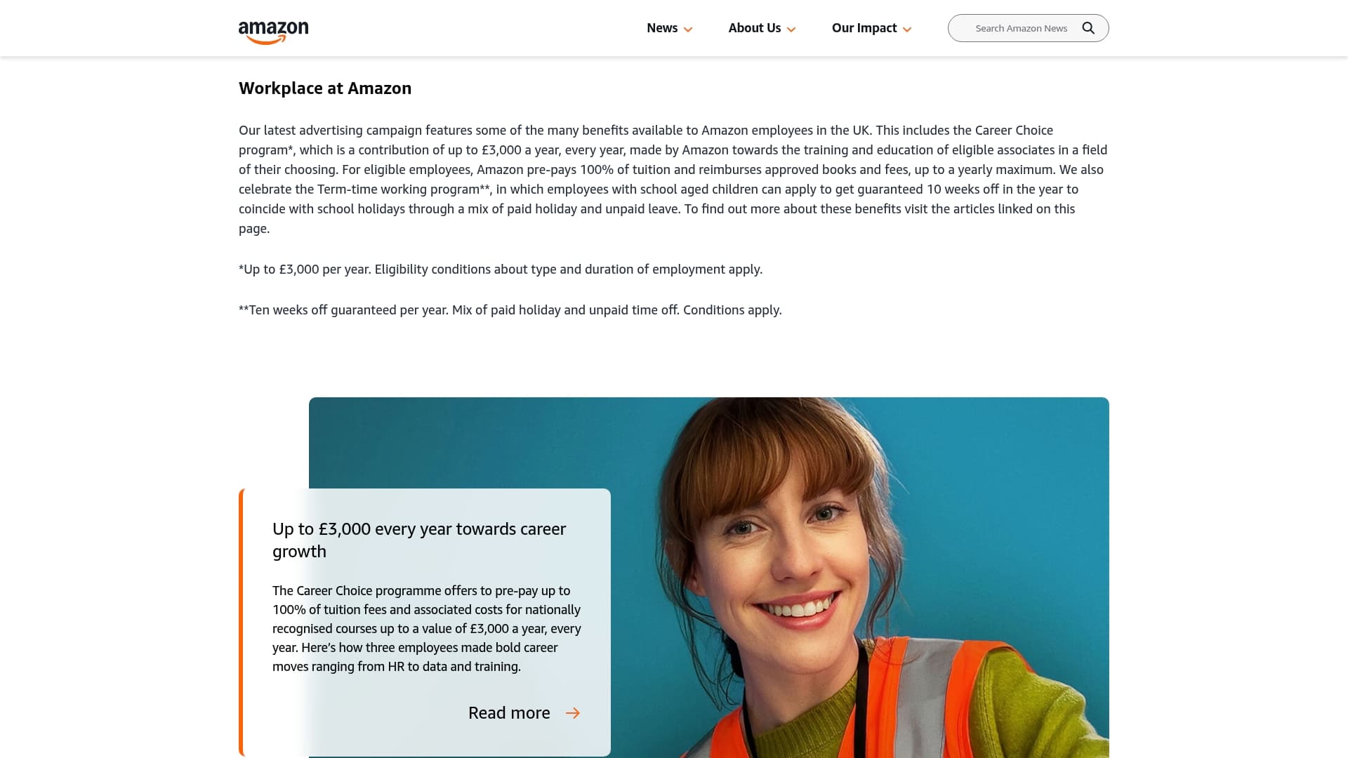Amazon sponsor landing page advertised on The Rest Is History