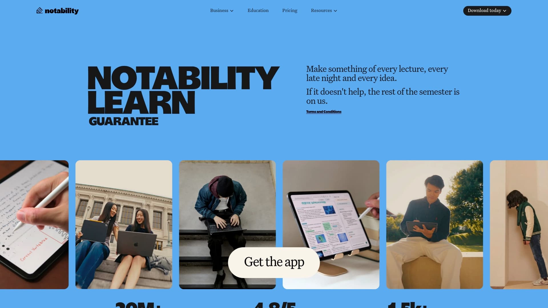 Notability sponsor landing page advertised on Office Ladies