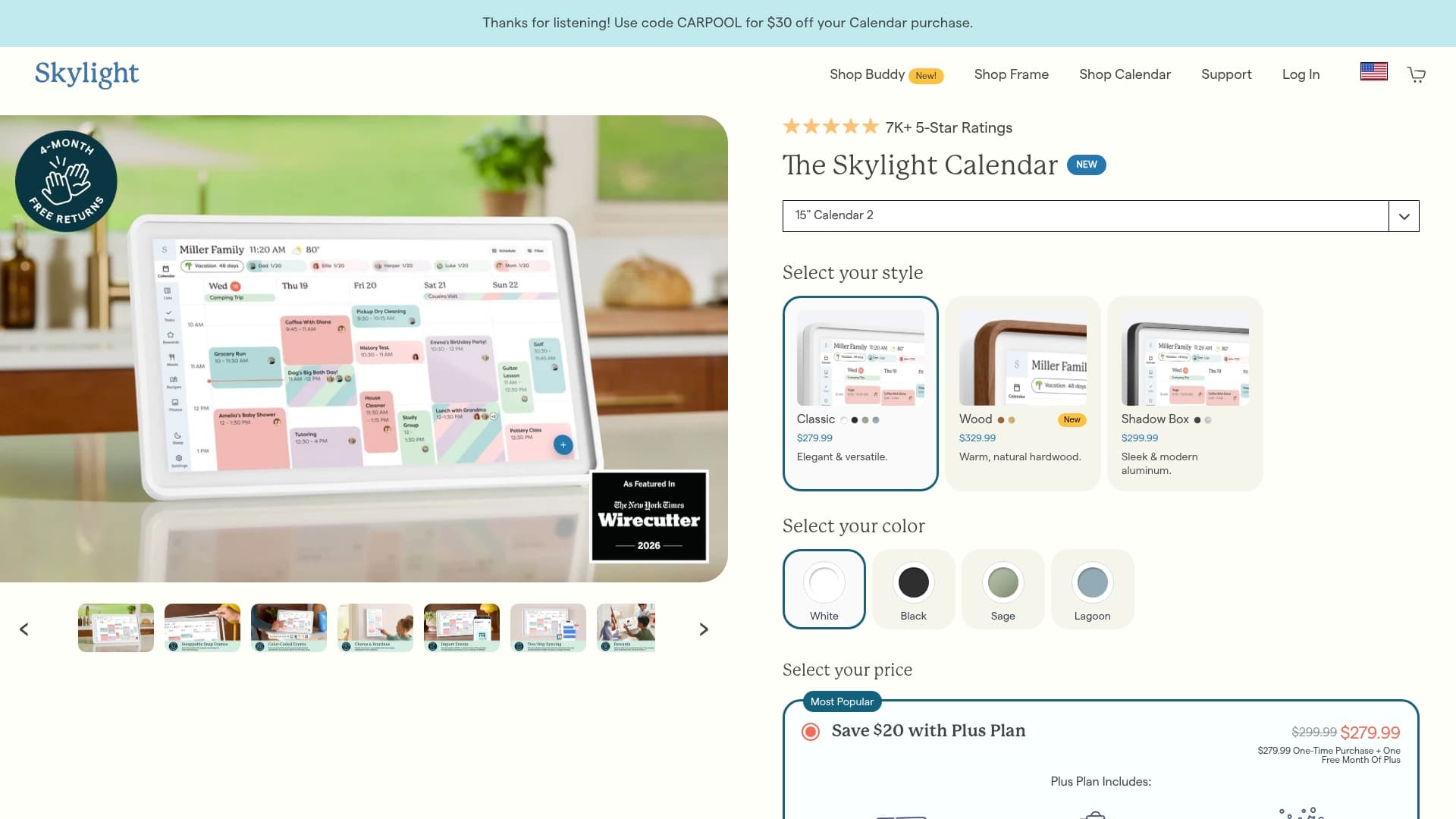 Skylight sponsor landing page advertised on The Carpool with Kelly and Lizz