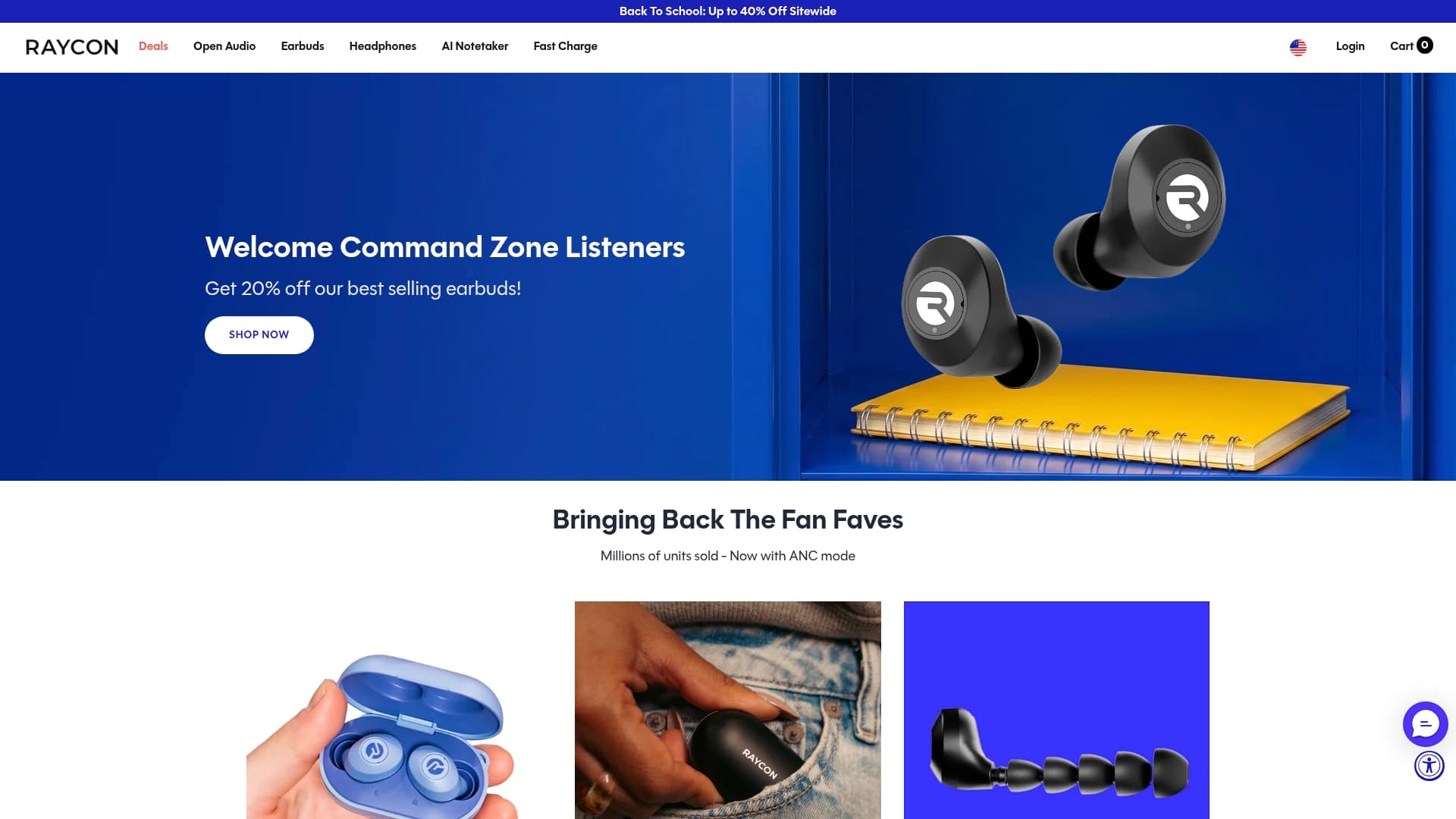 Raycon sponsor landing page advertised on The Command Zone