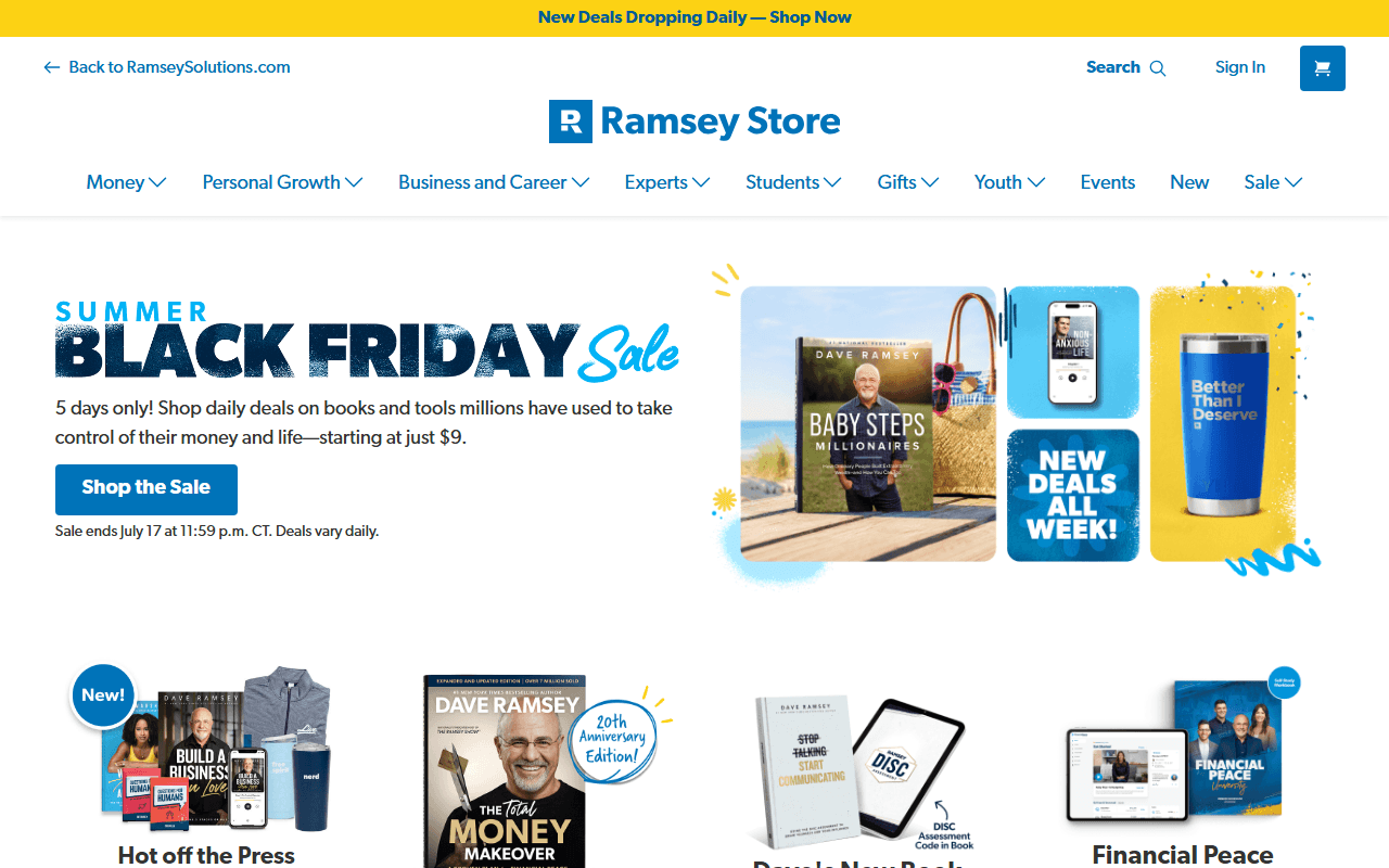 Ramsey Solutions Goal Planner 2027 sponsor landing page advertised on The Ramsey Show