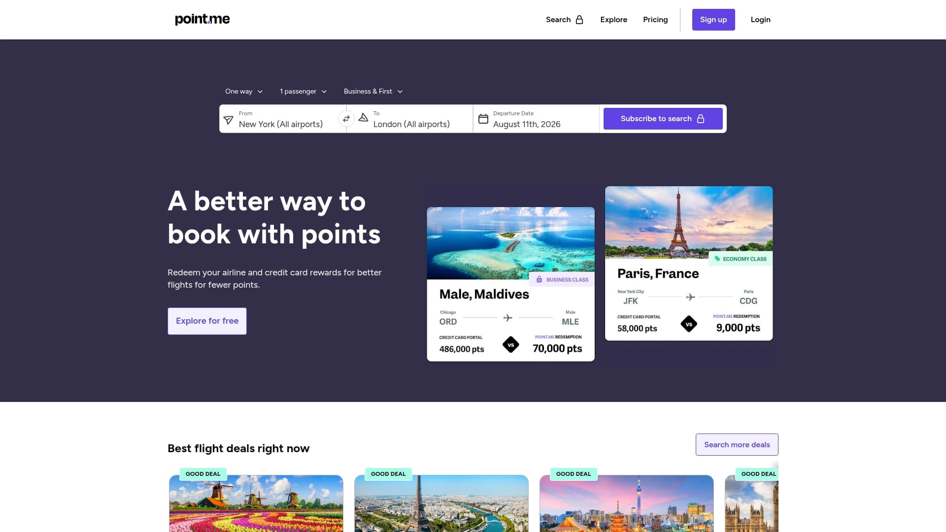 PointMe sponsor landing page advertised on The Breakfast Club