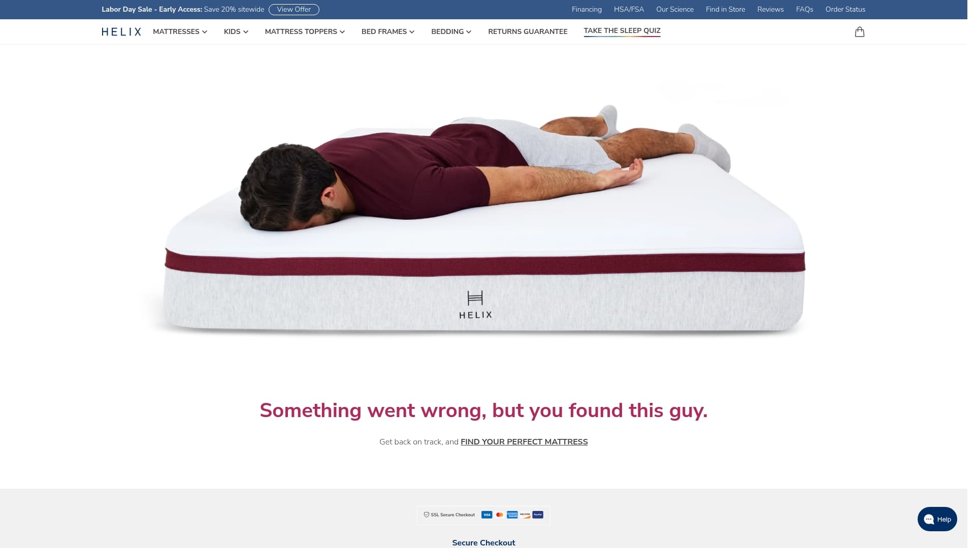 Helix Sleep sponsor landing page advertised on Duck Call Room