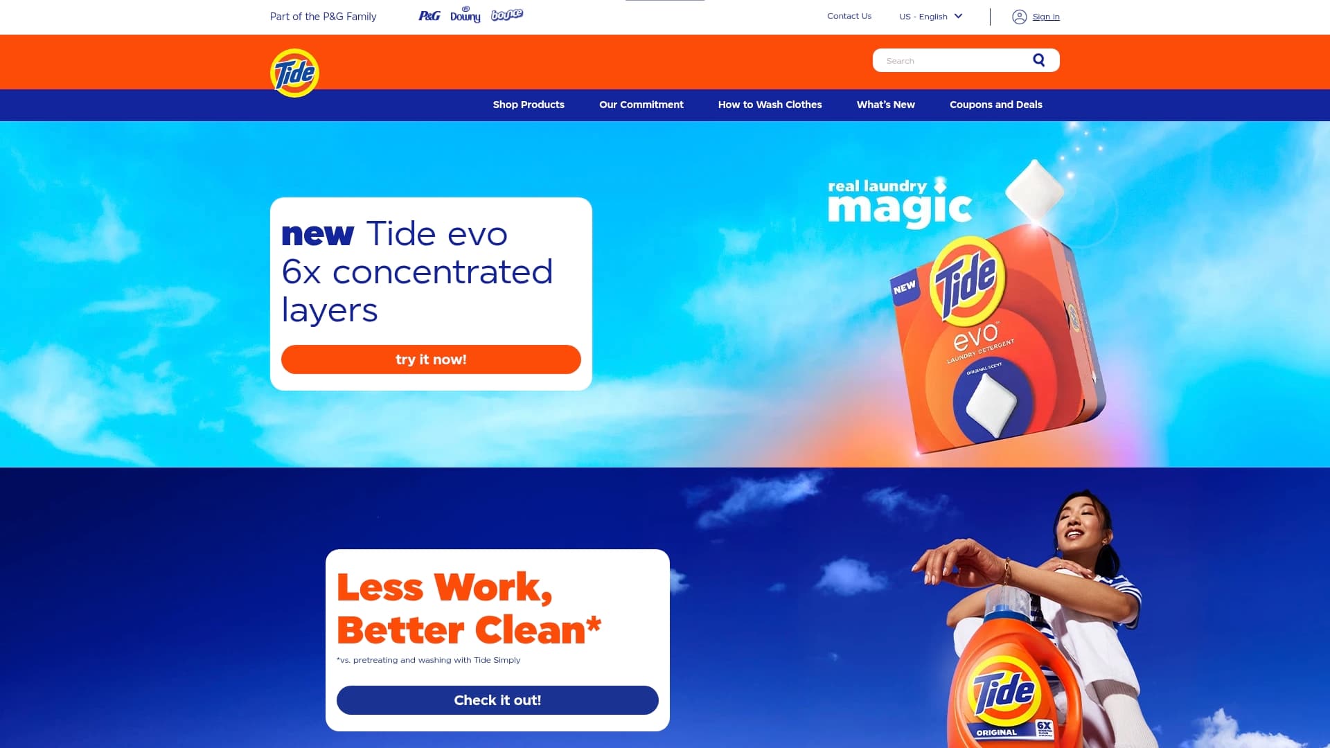 Tide sponsor landing page advertised on Toni and Ryan