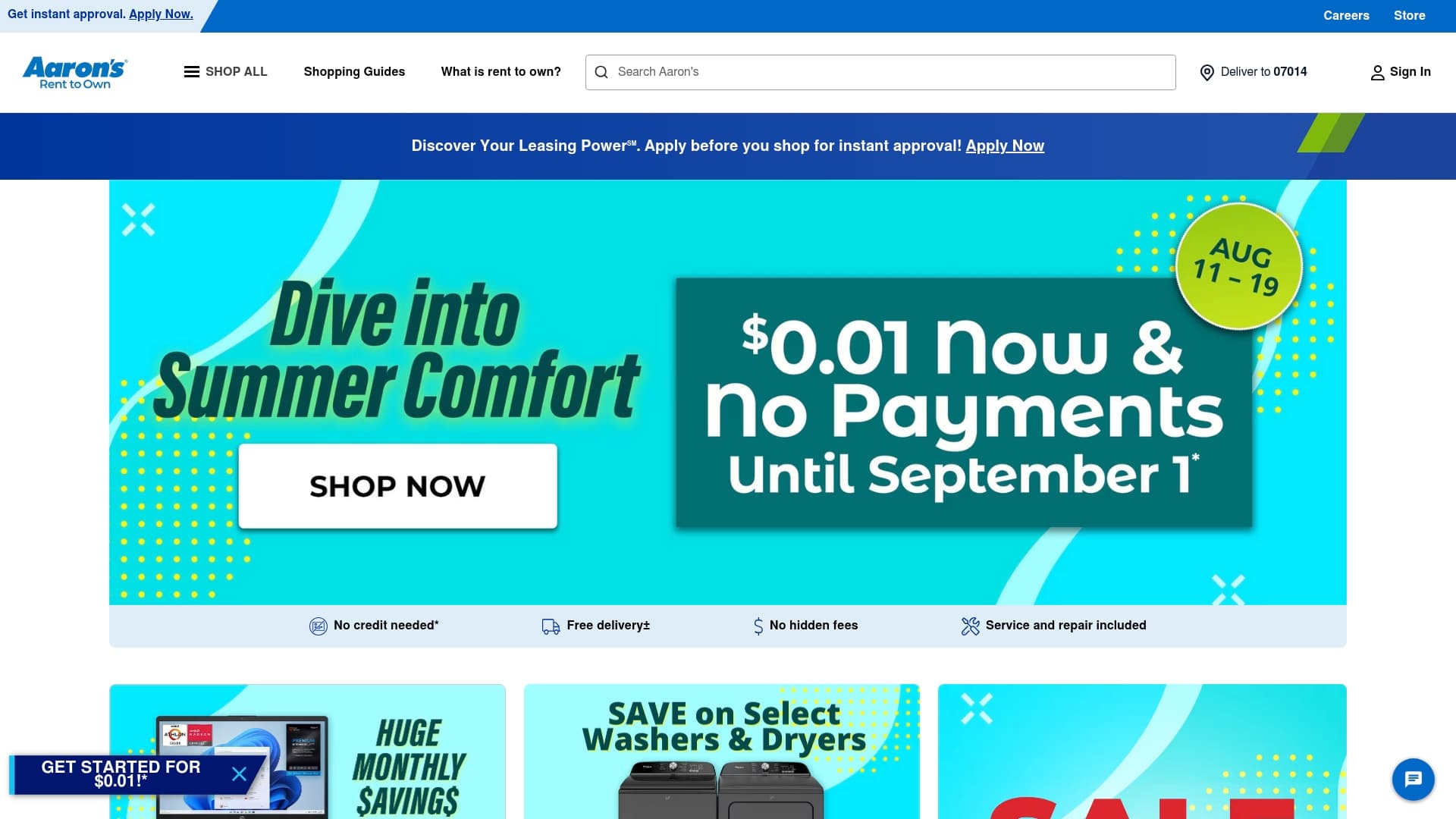 Aaron's sponsor landing page advertised on Bulwark Takes