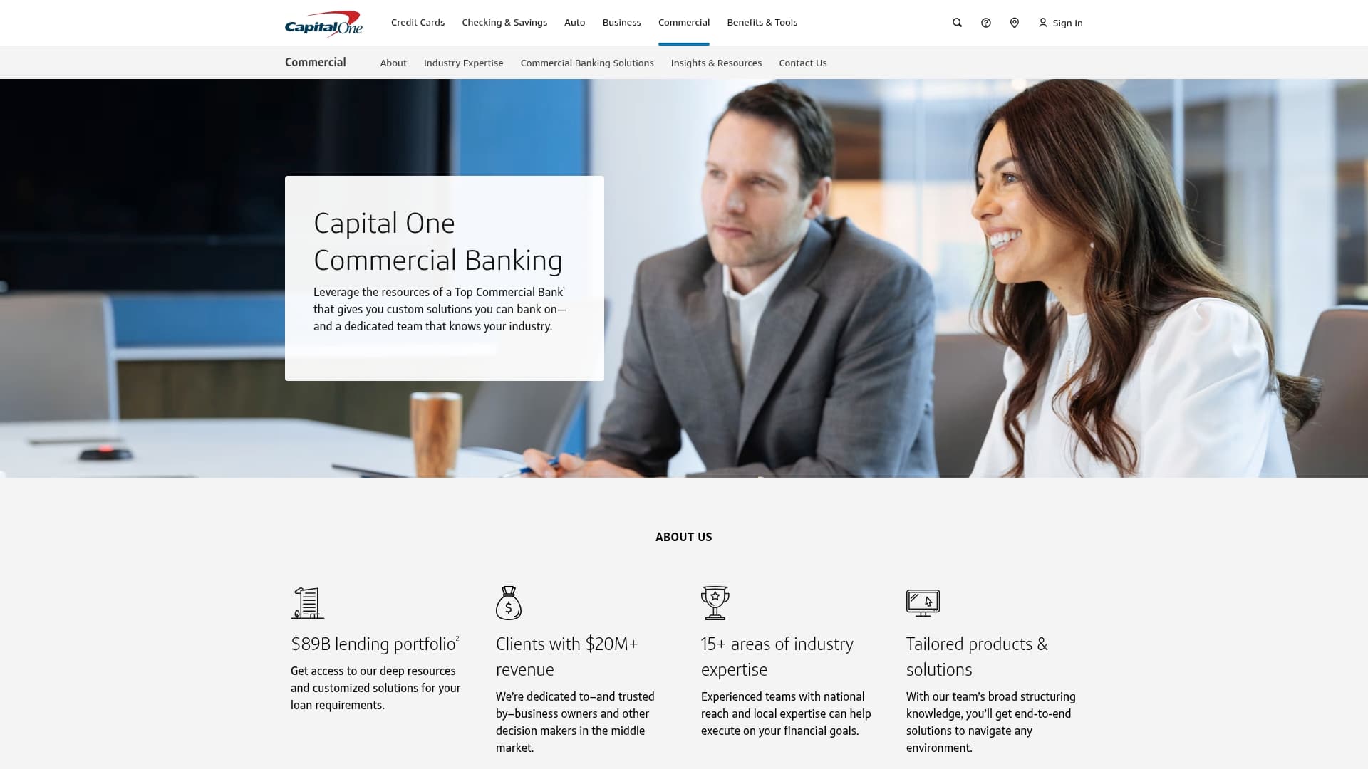 Capital One Commercial Bank sponsor landing page advertised on The Entrepreneur DNA