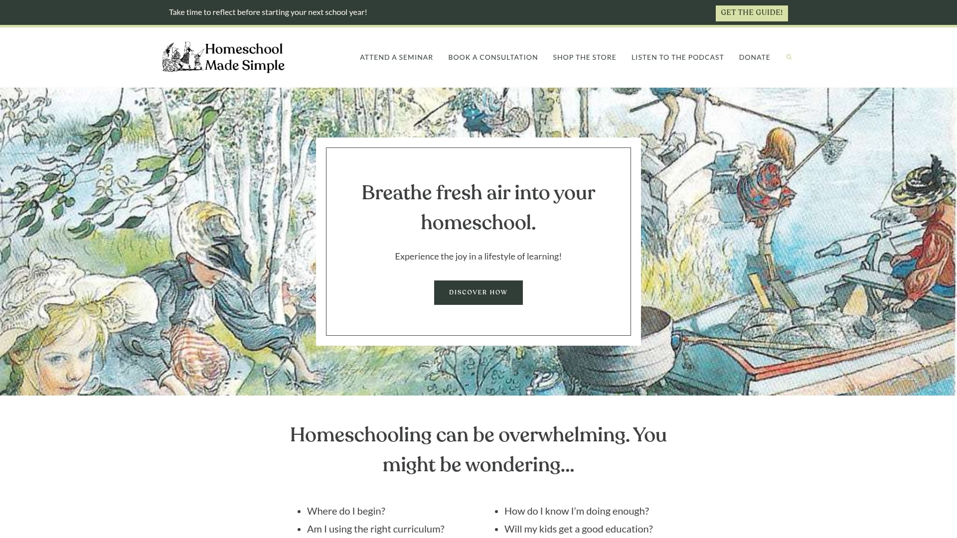 Homeschool Made Simple sponsor landing page advertised on Nat Theo Nature Lessons Rooted in the Bible