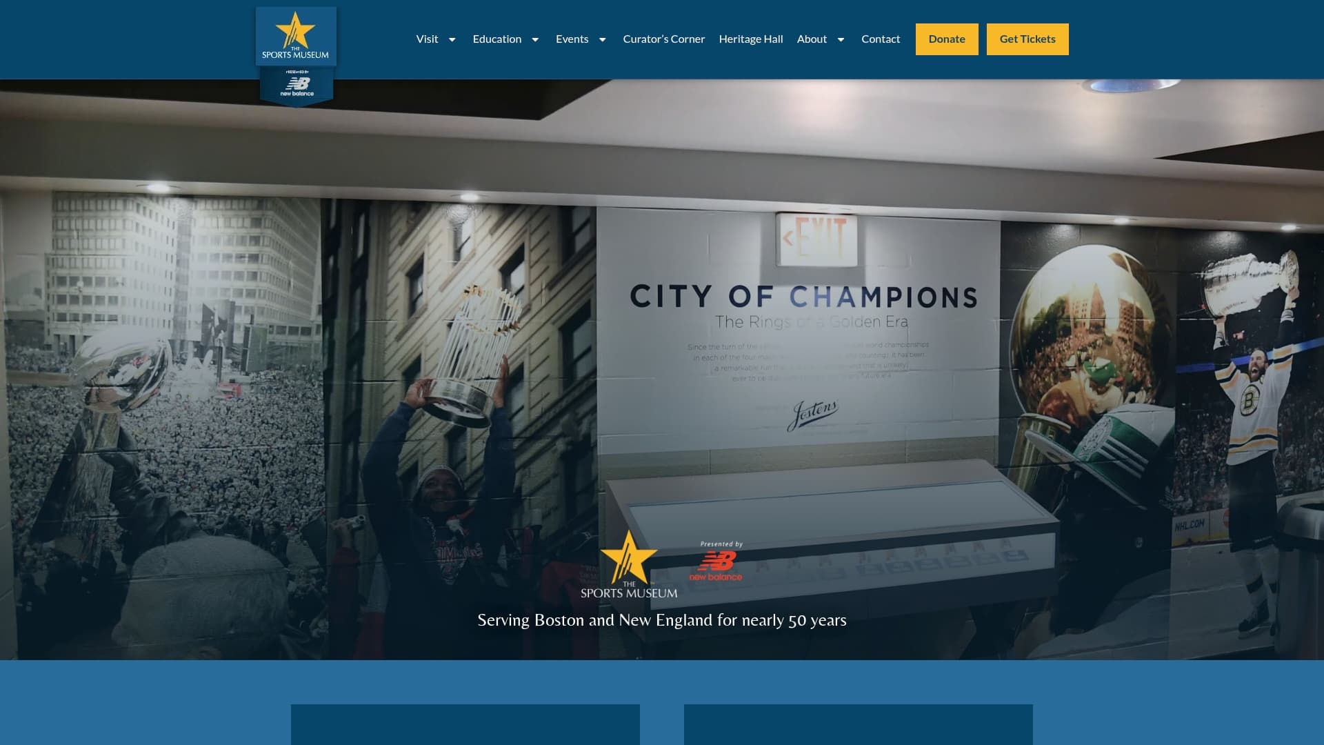Sports Museum sponsor landing page advertised on Felger & Massarotti