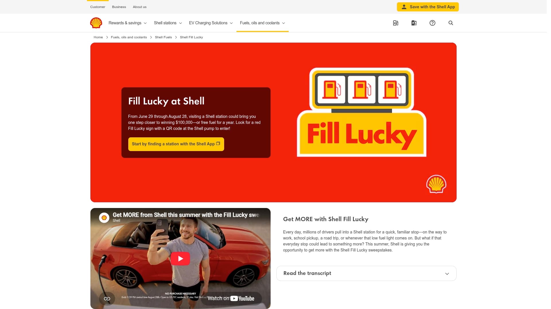 Shell sponsor landing page advertised on Deadline: White House